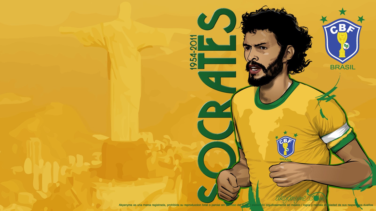Footballers Soccer Socrates Corinthians Brasil 1600x900