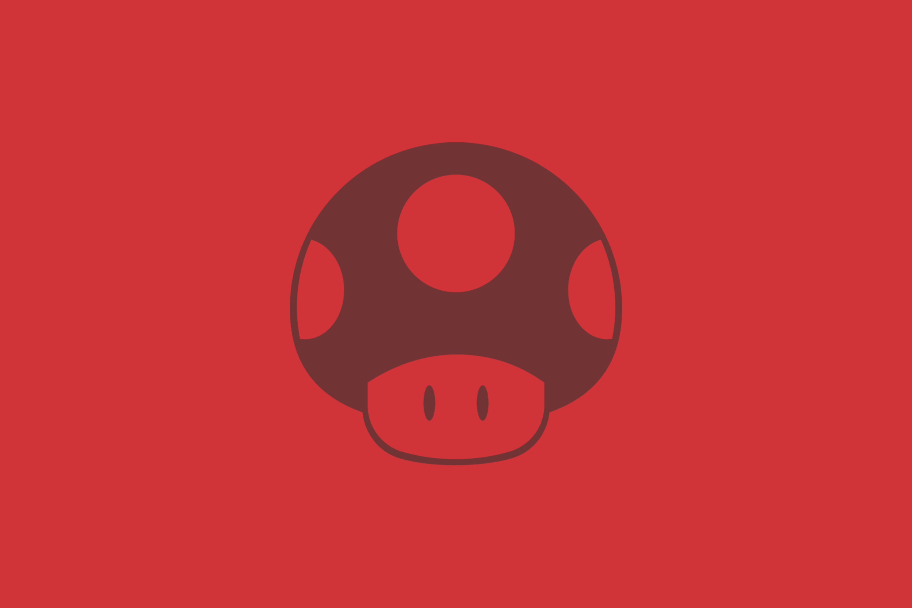 Mario Series Super Mario Toad Character Mushroom Minimalism Digital Art 3000x2000