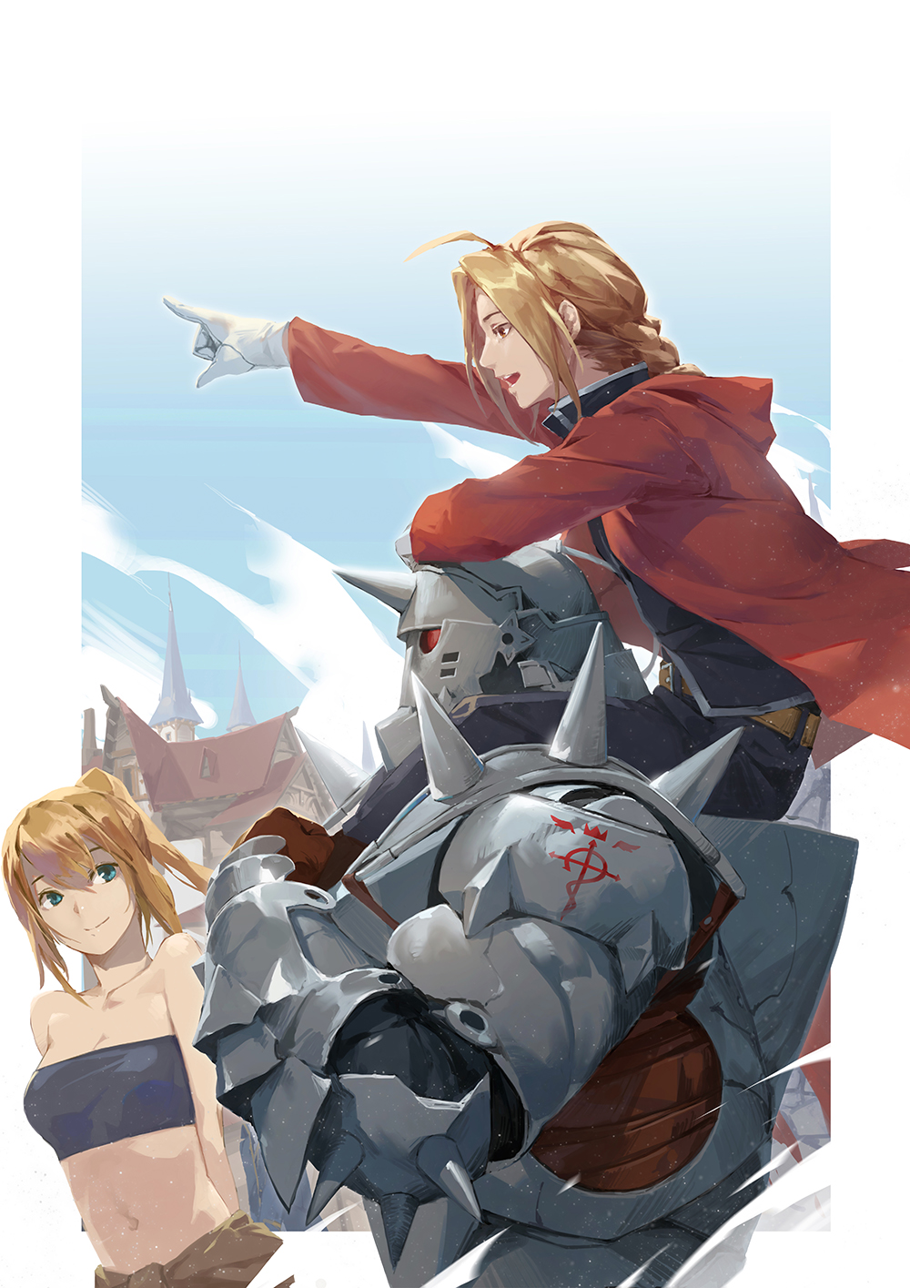 Full Metal Alchemist Brotherhood Full Metal Alchemist Elric Alphonse Elric Edward Rockbell Winry 1000x1415