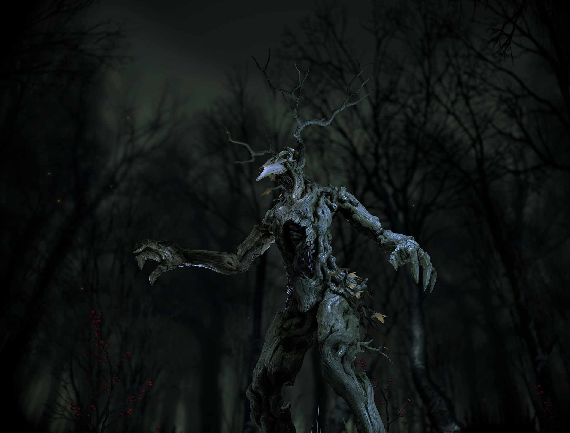 3D Digital Art Night Nightmare Trees Shadeocai I Mourn Dark Fantasy Fantasy Art Dark Creature The Wi 1920x1458
