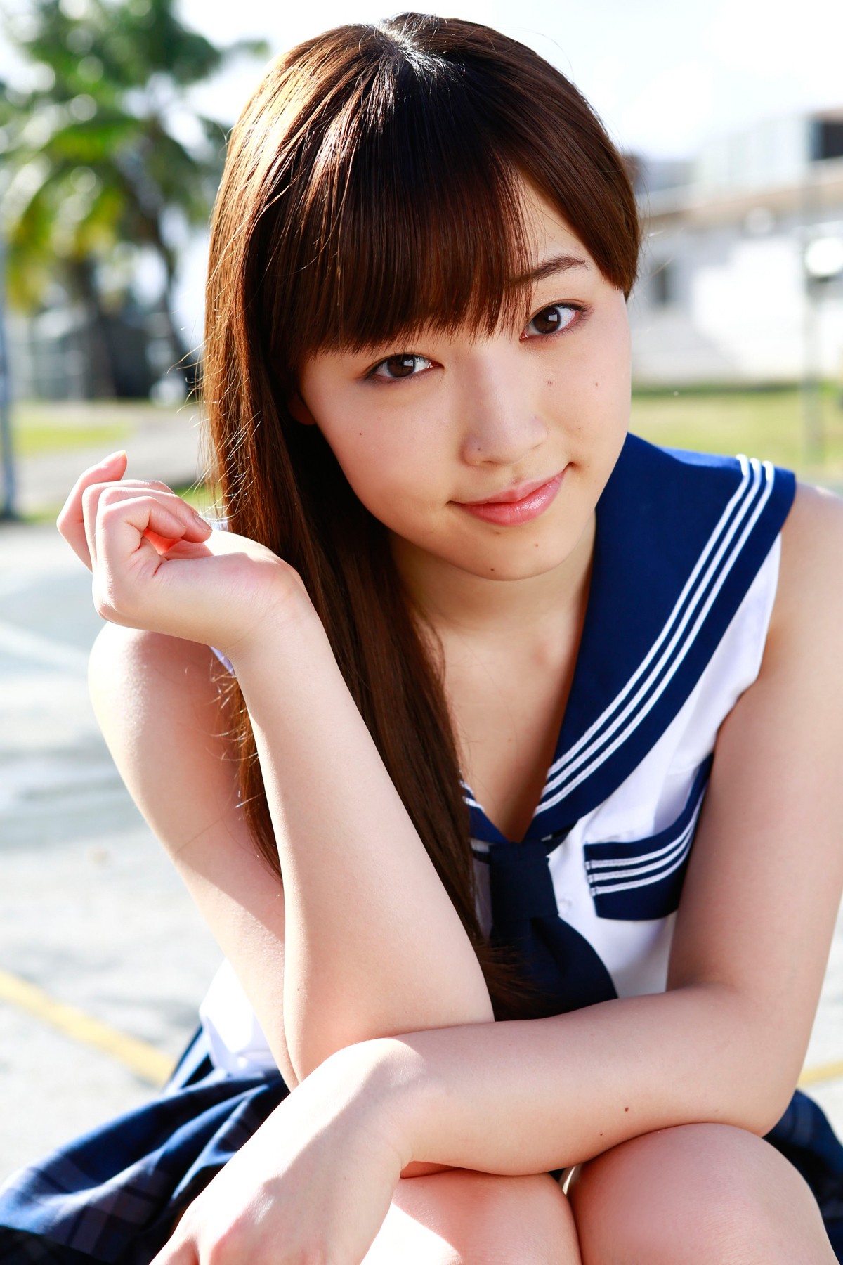 Mizuki Fukumura Morning Musume Asian Women Auburn Hair Brown Eyes Smiling Looking At Viewer School U 1200x1800