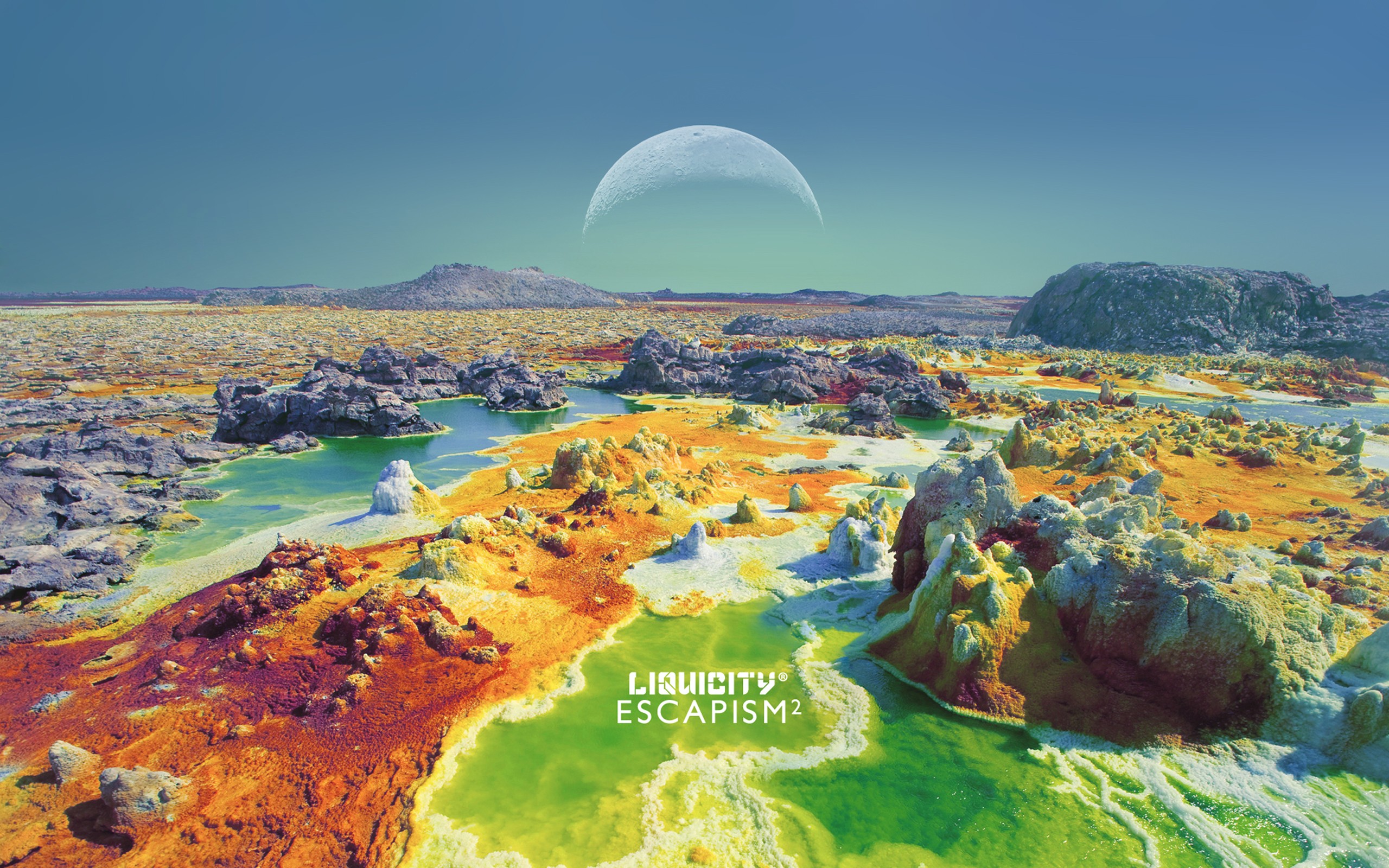 Liquicity Liquid Drum And Bass Drum And Bass Colorful Nature Green Orange Moon 2560x1600
