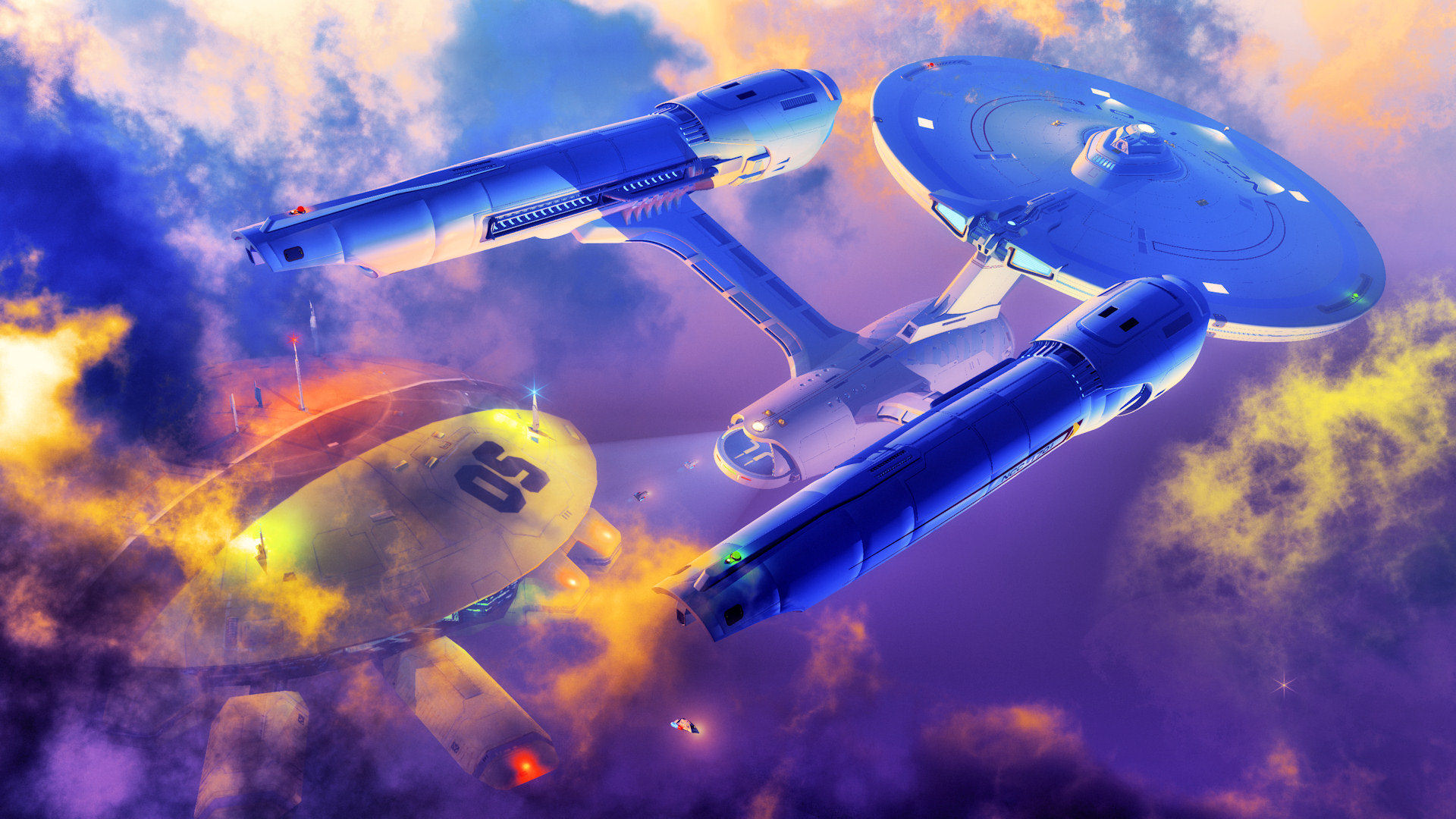 Star Trek USS Enterprise Spaceship Artwork Science Fiction 1920x1080