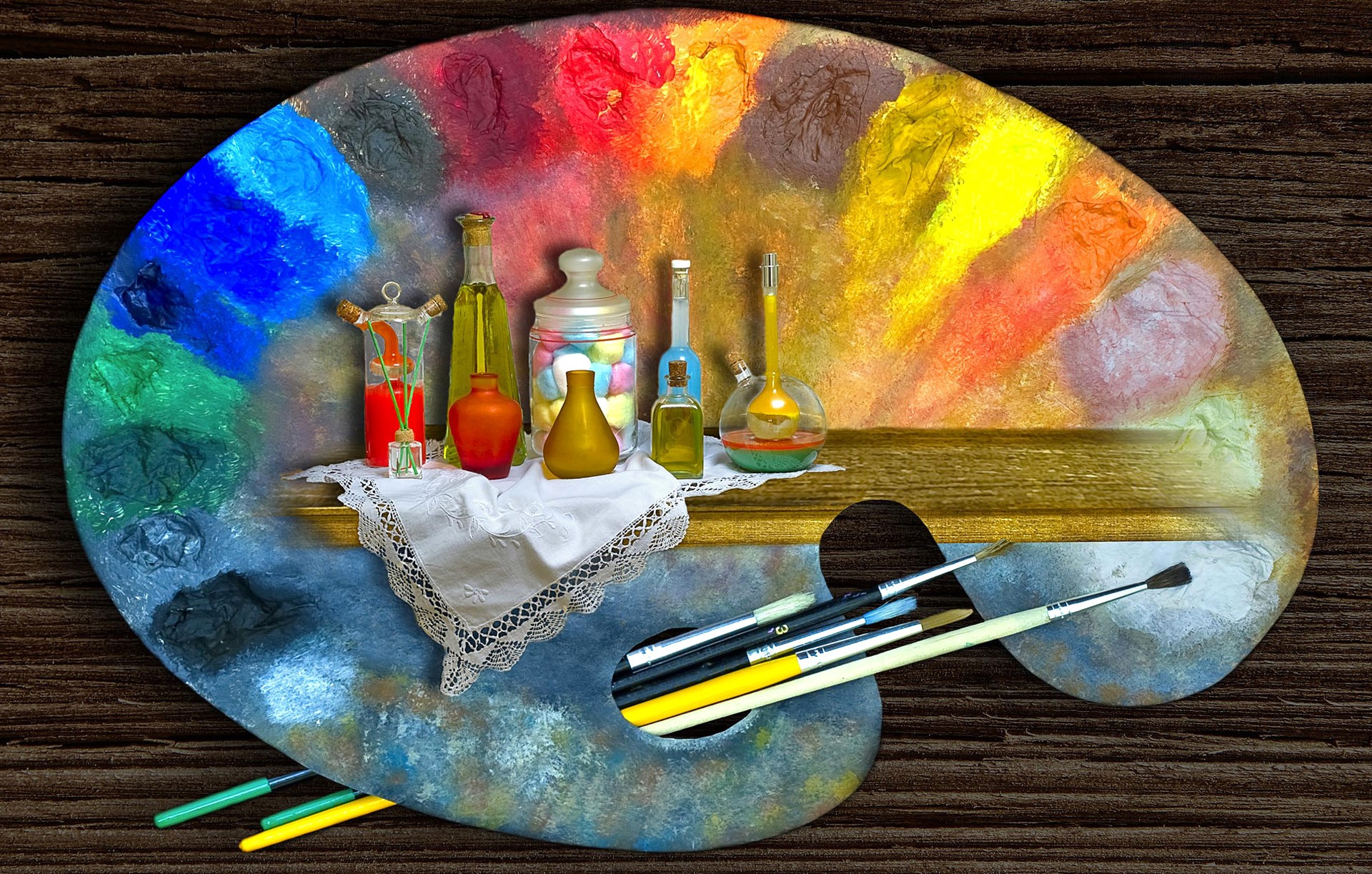 Paintbrushes Colorful 1920x1223