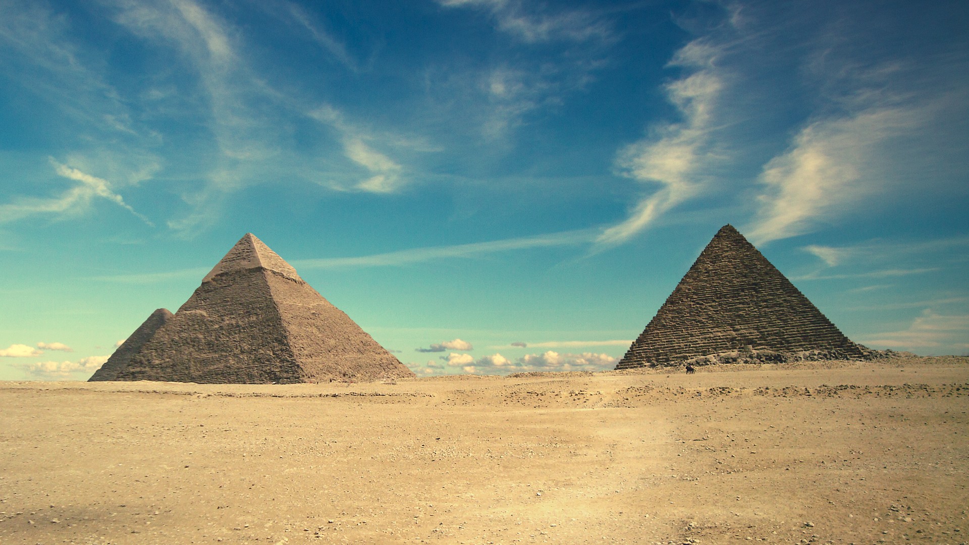Desert Pyramid Egypt Sand Landscape Ancient Middle East 1920x1080