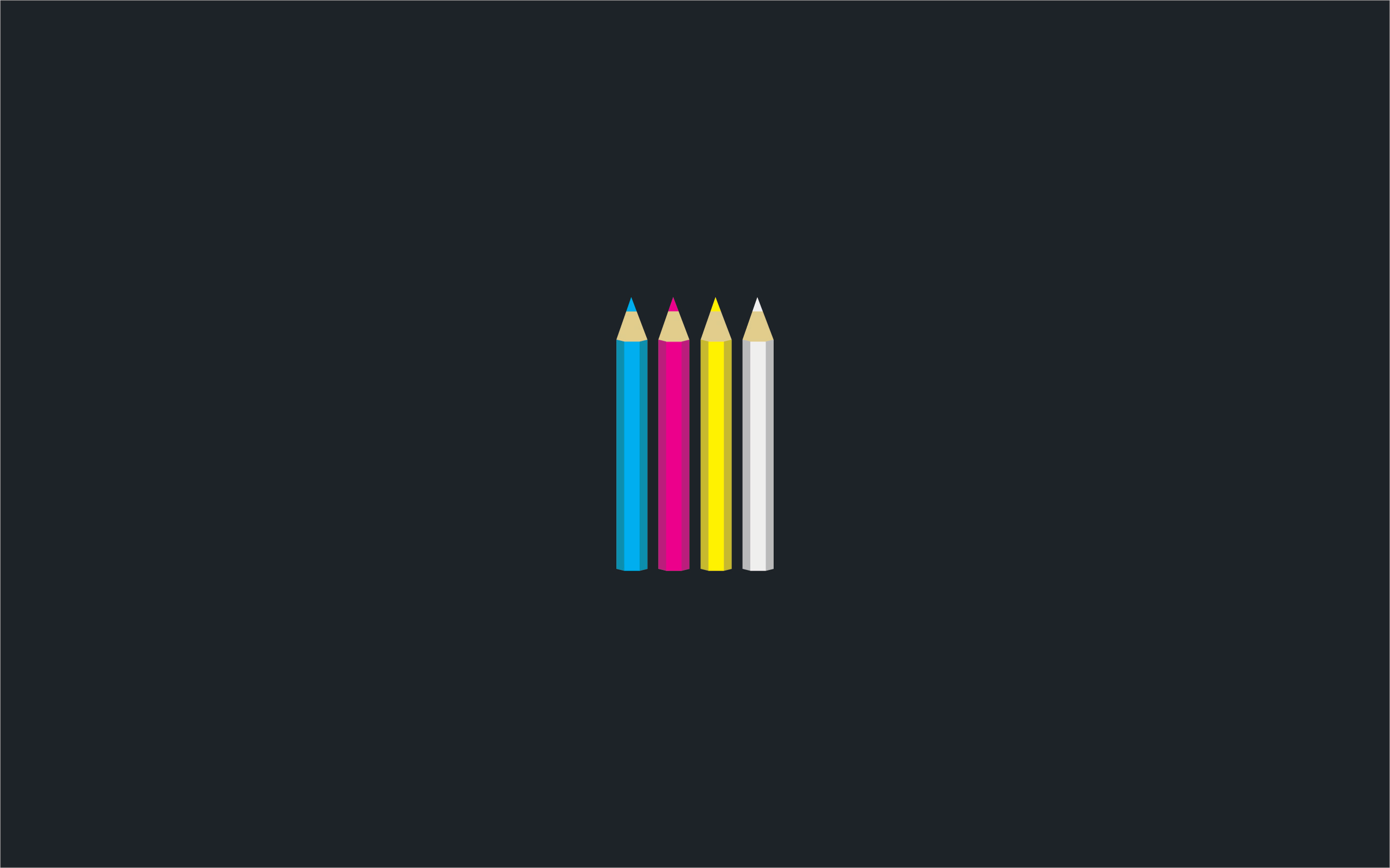 CMYK Pencils Minimalism Simple Background 2560x1600