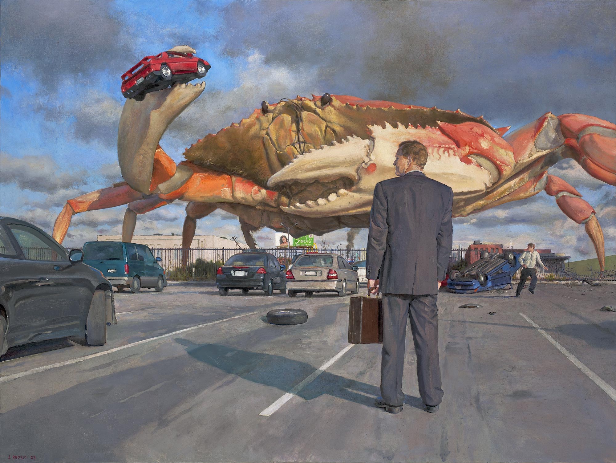 Digital Art Fantasy Art Surreal John Brosio Artwork Animals Painting Crabs Car Men Giant Parking Des 2000x1503