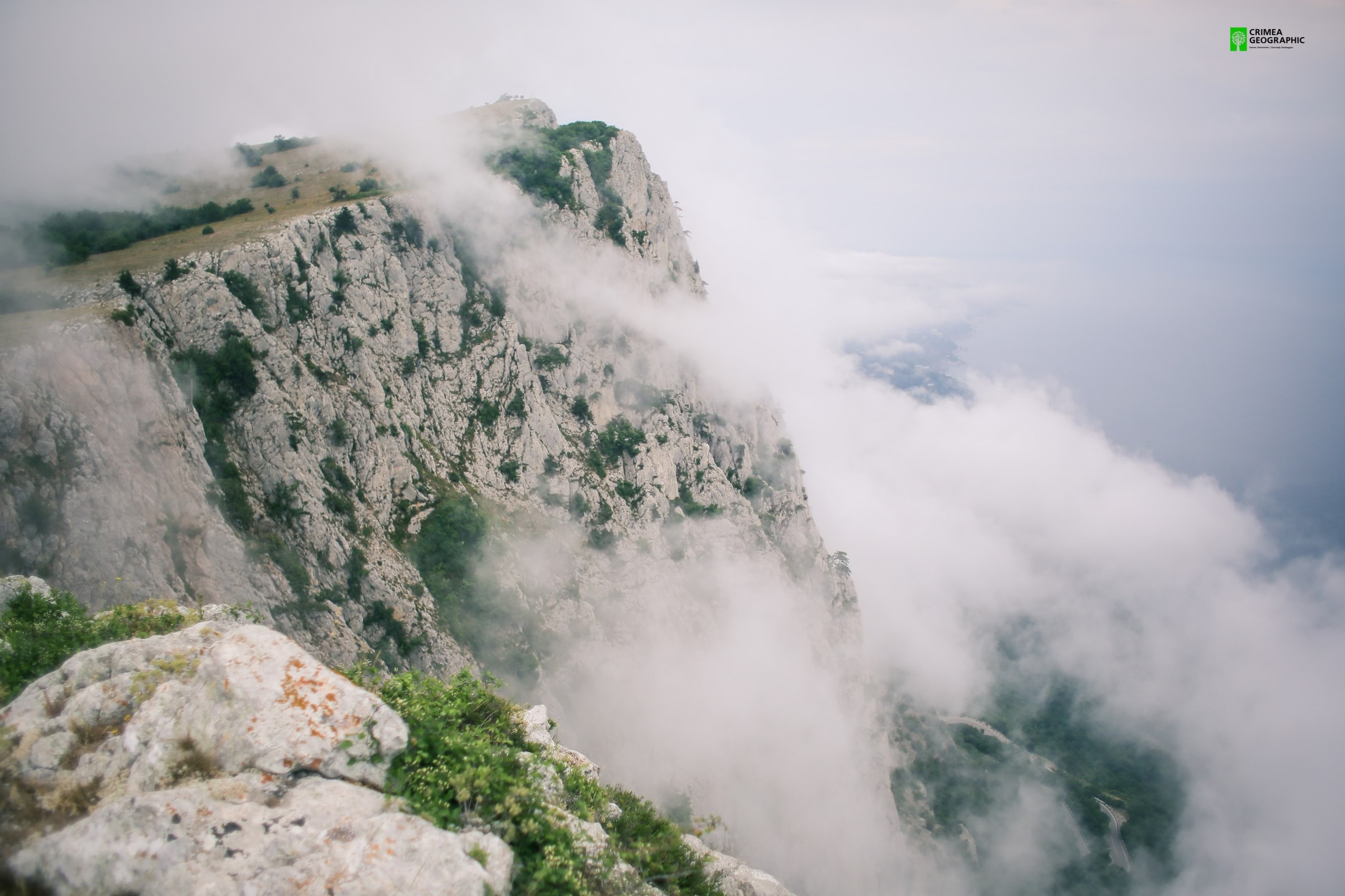 Crimea Nature Mountains Clouds Mist Rock 2560x1706