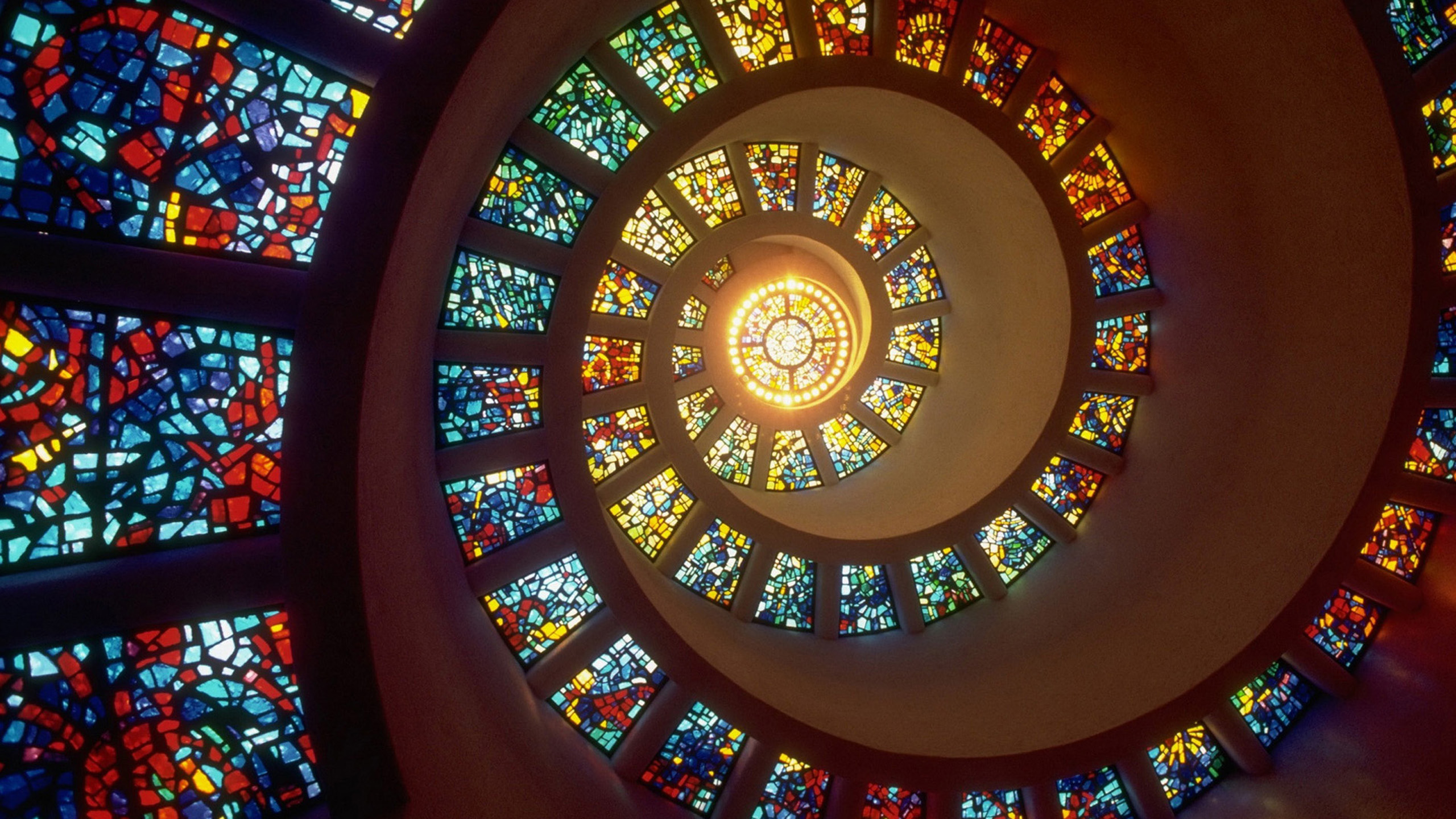 Psychedelic Abstract Colorful Christianity Spiritual Stained Glass 2560x1440