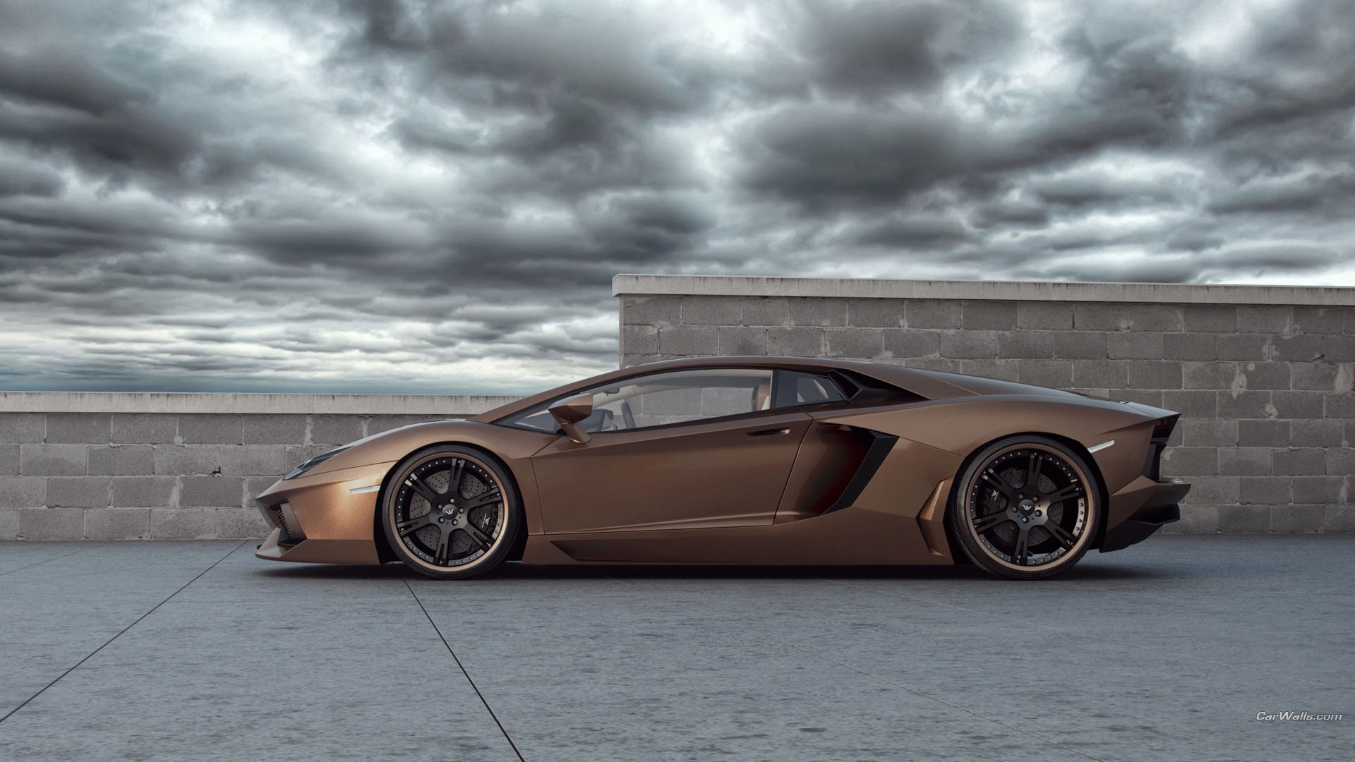 Lamborghini Aventador Car Sports Car Coupe Brown Cars 1920x1080