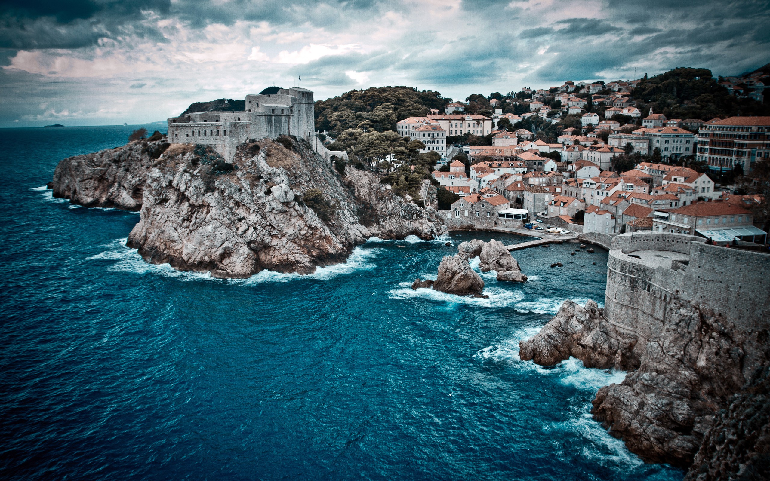 Cityscape Dubrovnik City Bay Sea Fort 2560x1600