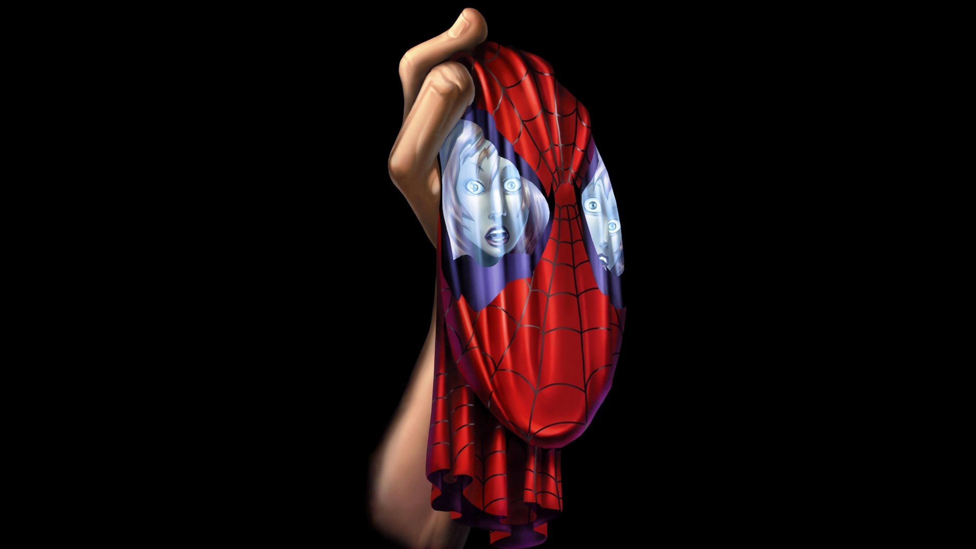 Spider Man Marvel Comics Superhero Mask Reflection Mary Jane Watson 3200x1800