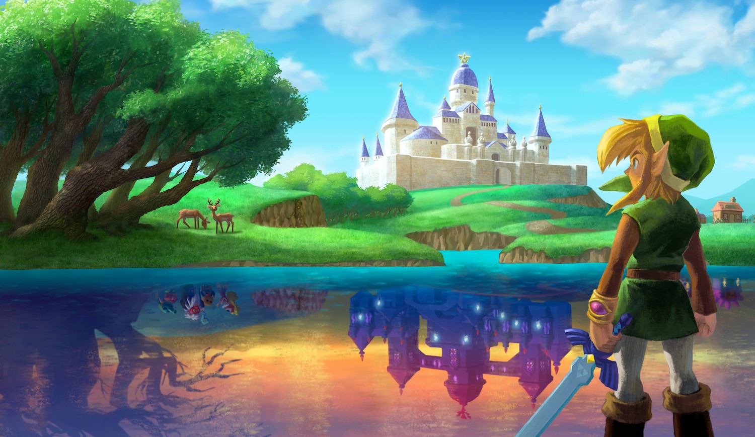 The Legend Of Zelda A Link Between Worlds The Legend Of Zelda Link Video Games Reflection Master Swo 1500x868