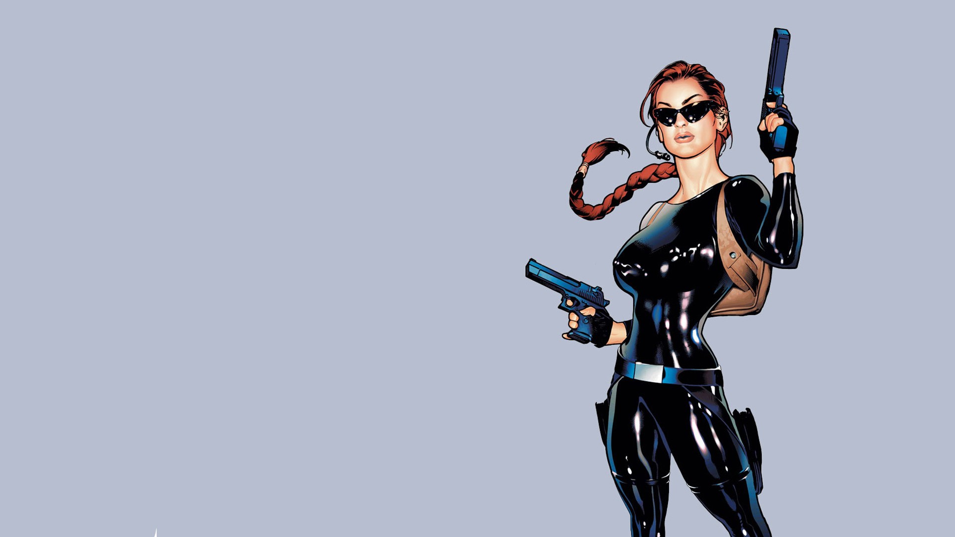 Lara Croft Comics Illustration Adam Hughes Blue Background 1920x1080