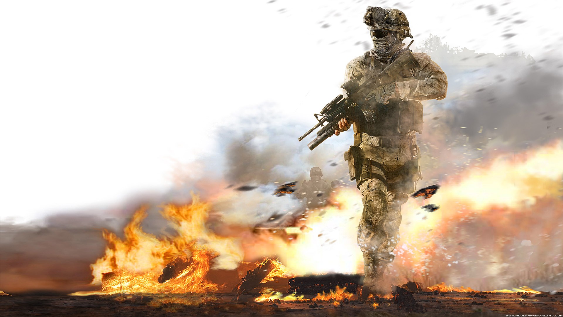 Call Of Duty Modern Warfare 2 Call Of Duty Video Games Soldier Fire Combat Weapon 1920x1080