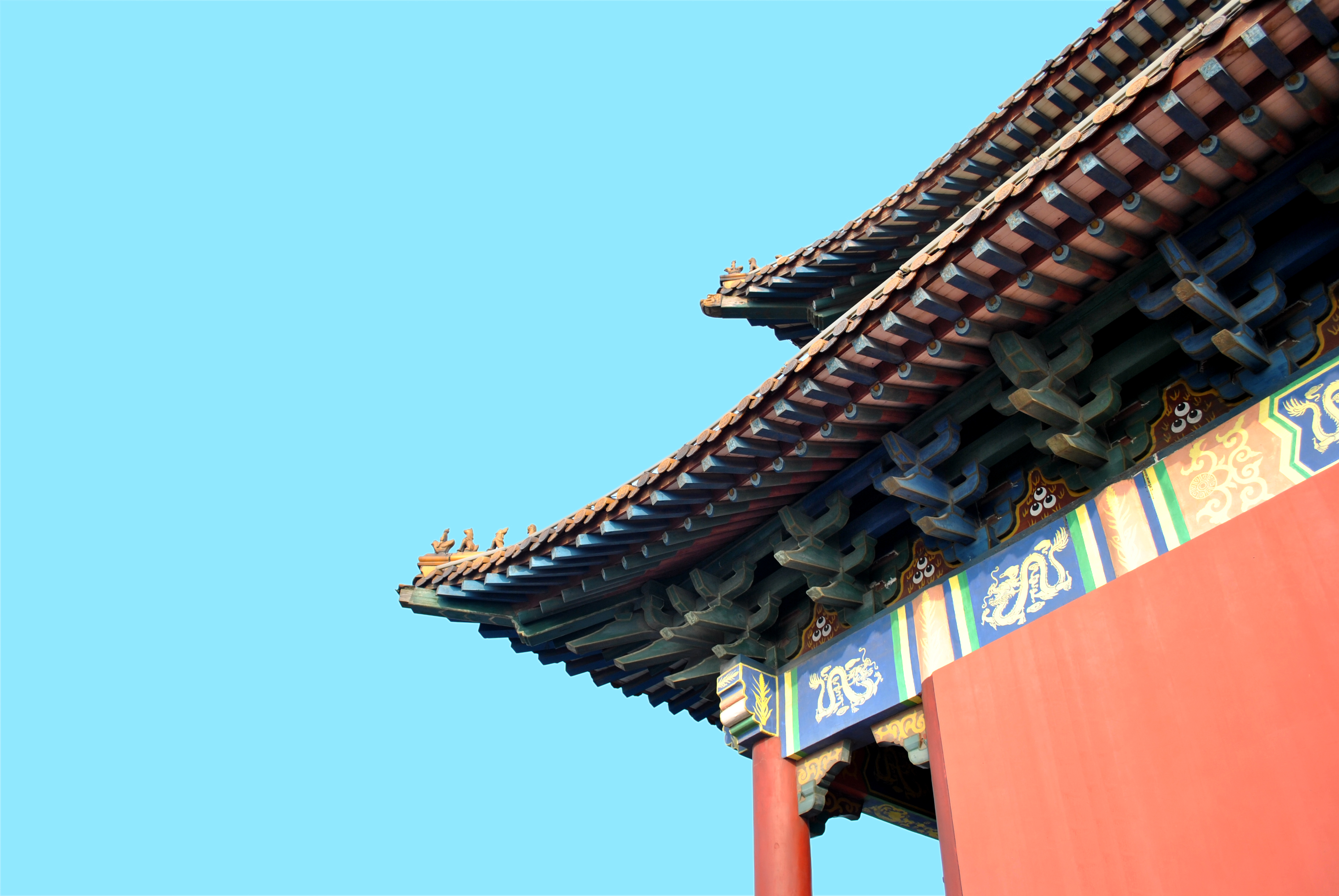 Building Old Building Chinas Wind China Ancient Cyan 3872x2592