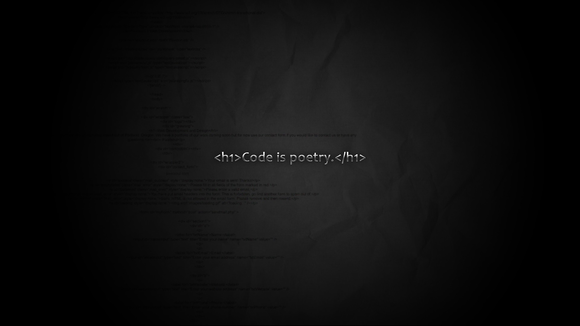 Code Poetry Programmers HTML 1920x1080