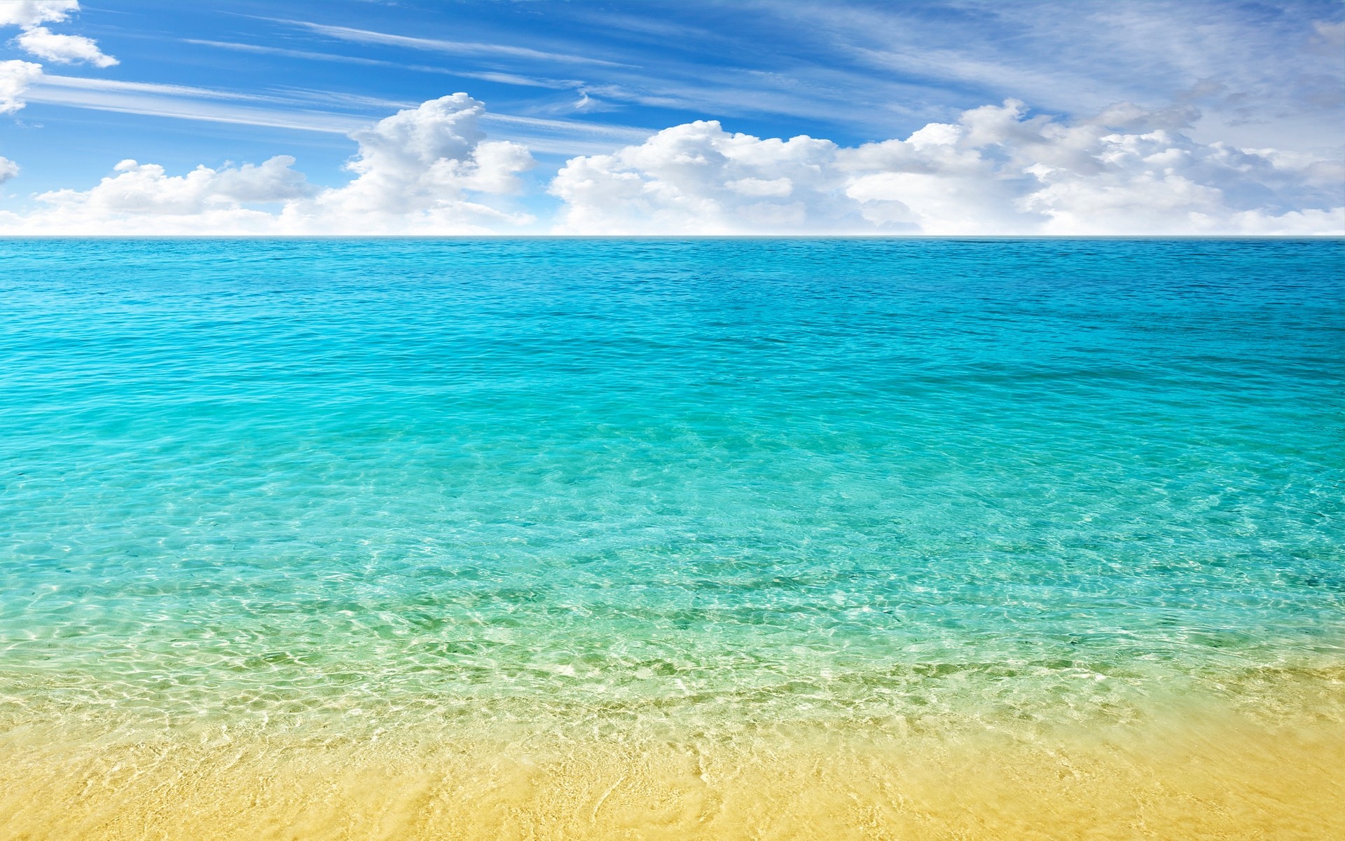 Nature Landscape Sea Beach Horizon Caribbean Tropical Clouds Sand Turquoise Summer Crystal 1920x1200