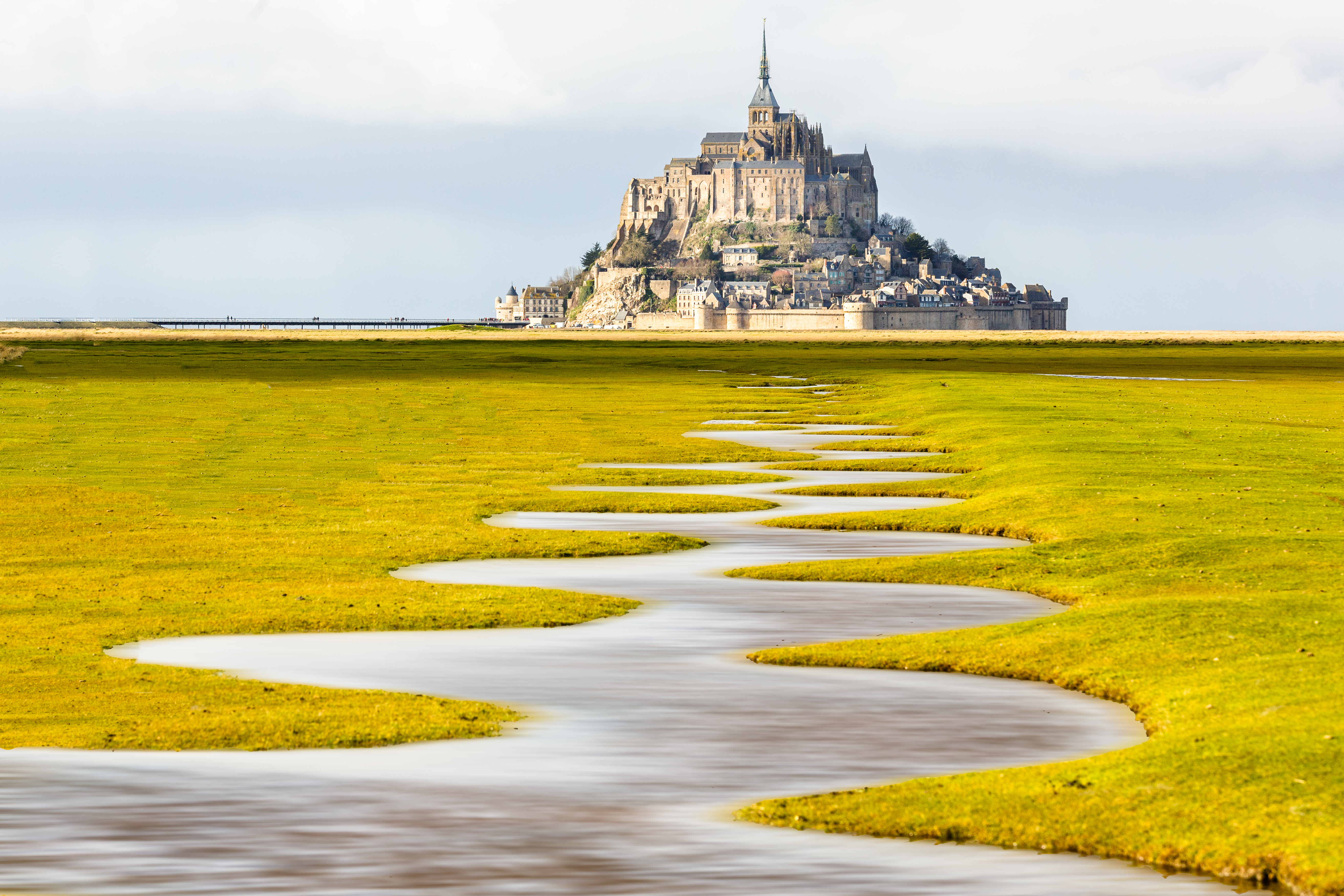 Mont Saint Michel Monastery Landscape 5252x3501