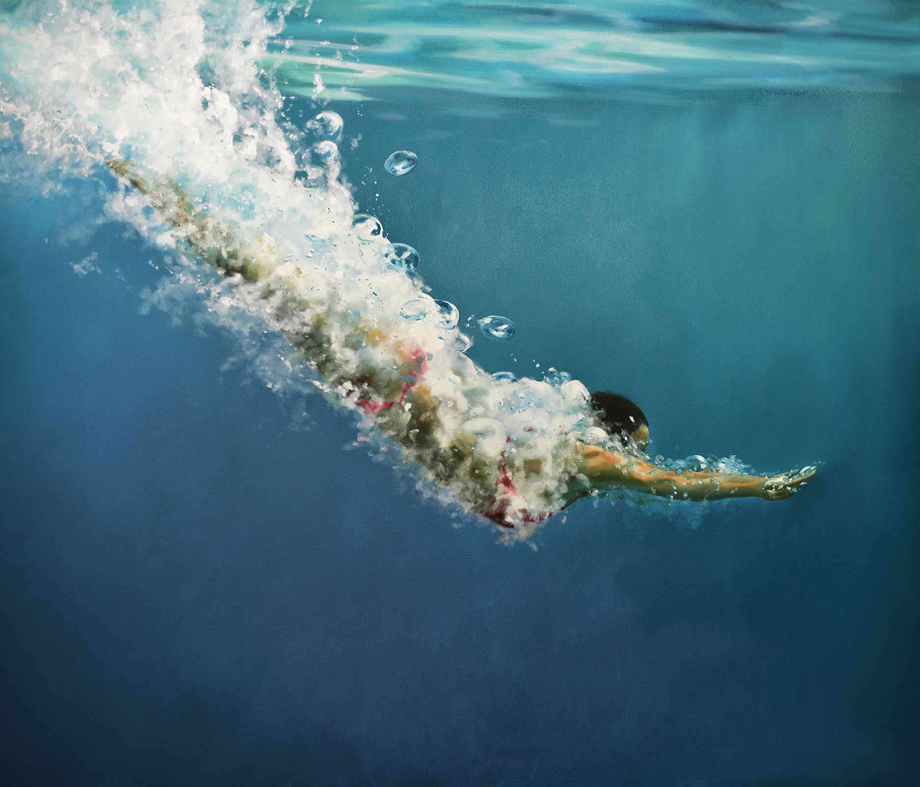 Eric Zener Painting Artwork Realistic Swimmer Women 1872x1600