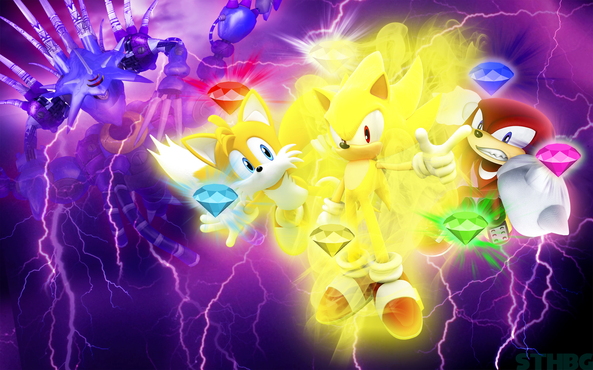 Super Sonic Miles Quot Tails Quot Prower Knuckles The Echidna 1920x1200