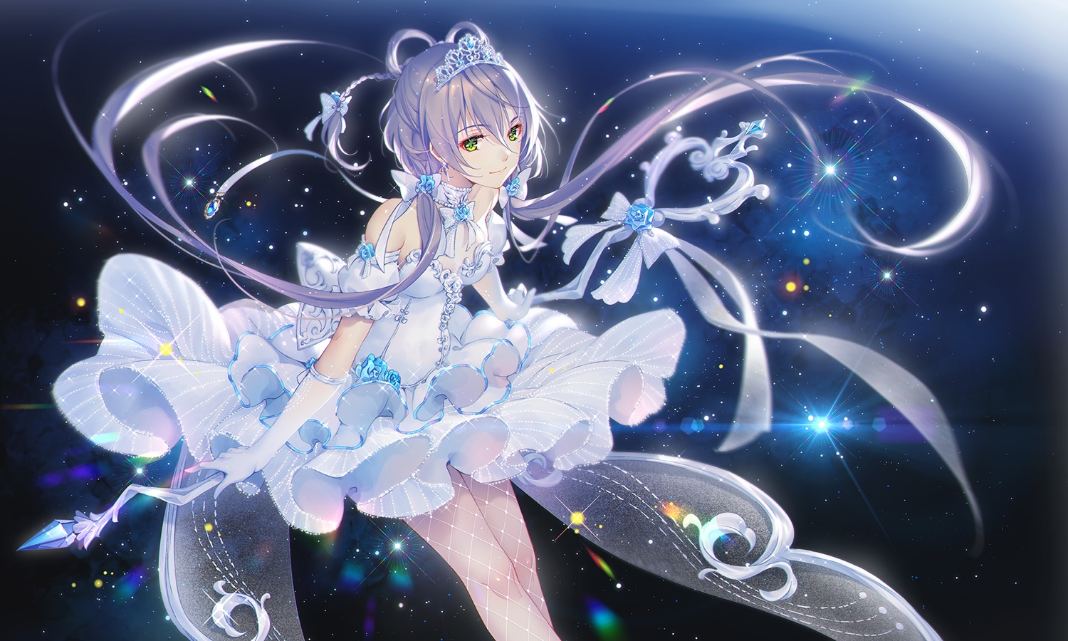 Artwork Digital Art Vocaloid Luo Tianyi Dress Twintails Purple Hair Ribbon Green Eyes Vocaloid China 1500x900