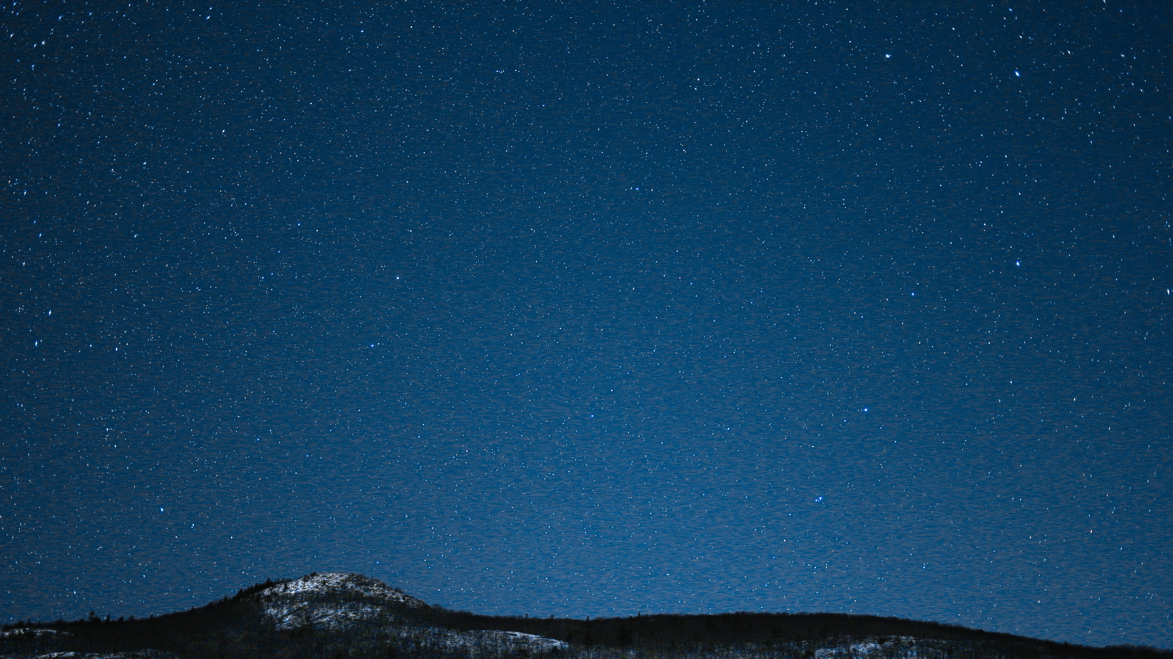Stars Night View Hills Nature Rocks Landscape Clear Sky Night Sky Night 3840x2160