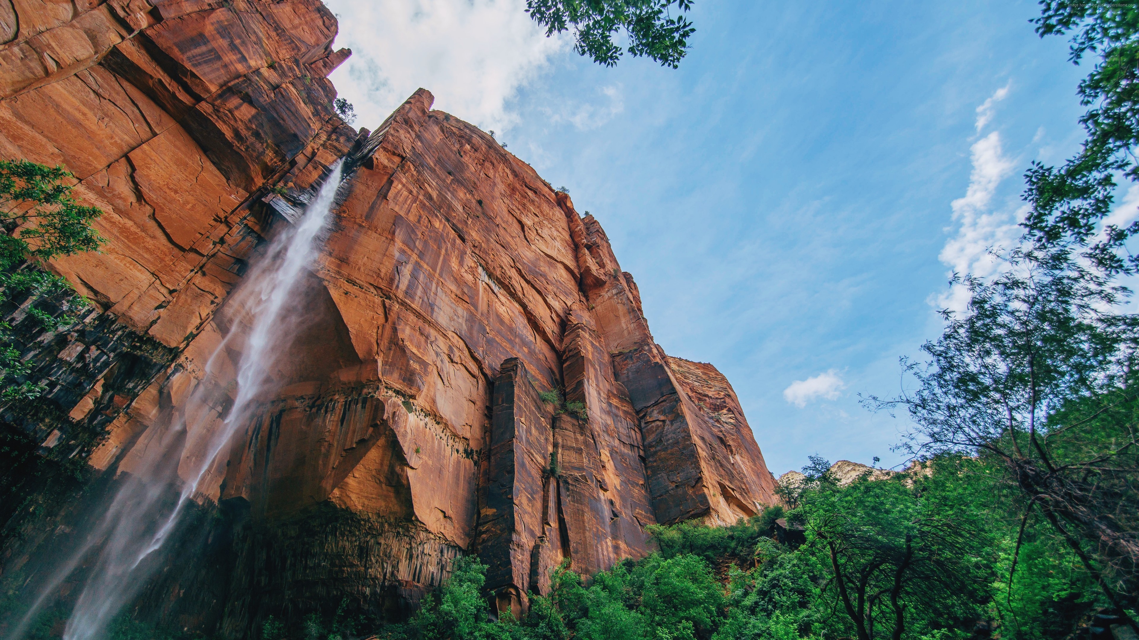 Waterfall Yosemite National Park Yosemite Falls Landscape 3840x2160