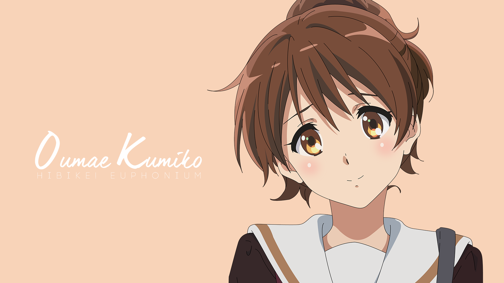 Hibike Euphonium Oumae Kumiko Anime Girls Anime Brown Eyes Simple Background 1920x1080