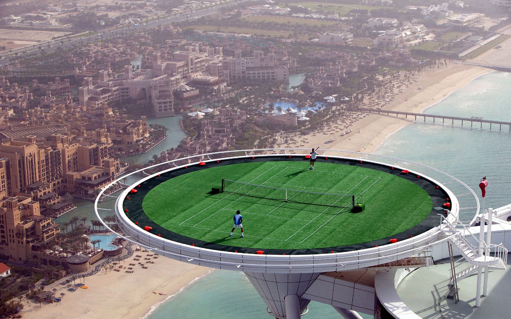 Dubai Tennis City Cityscape Burj Al Arab 1680x1050