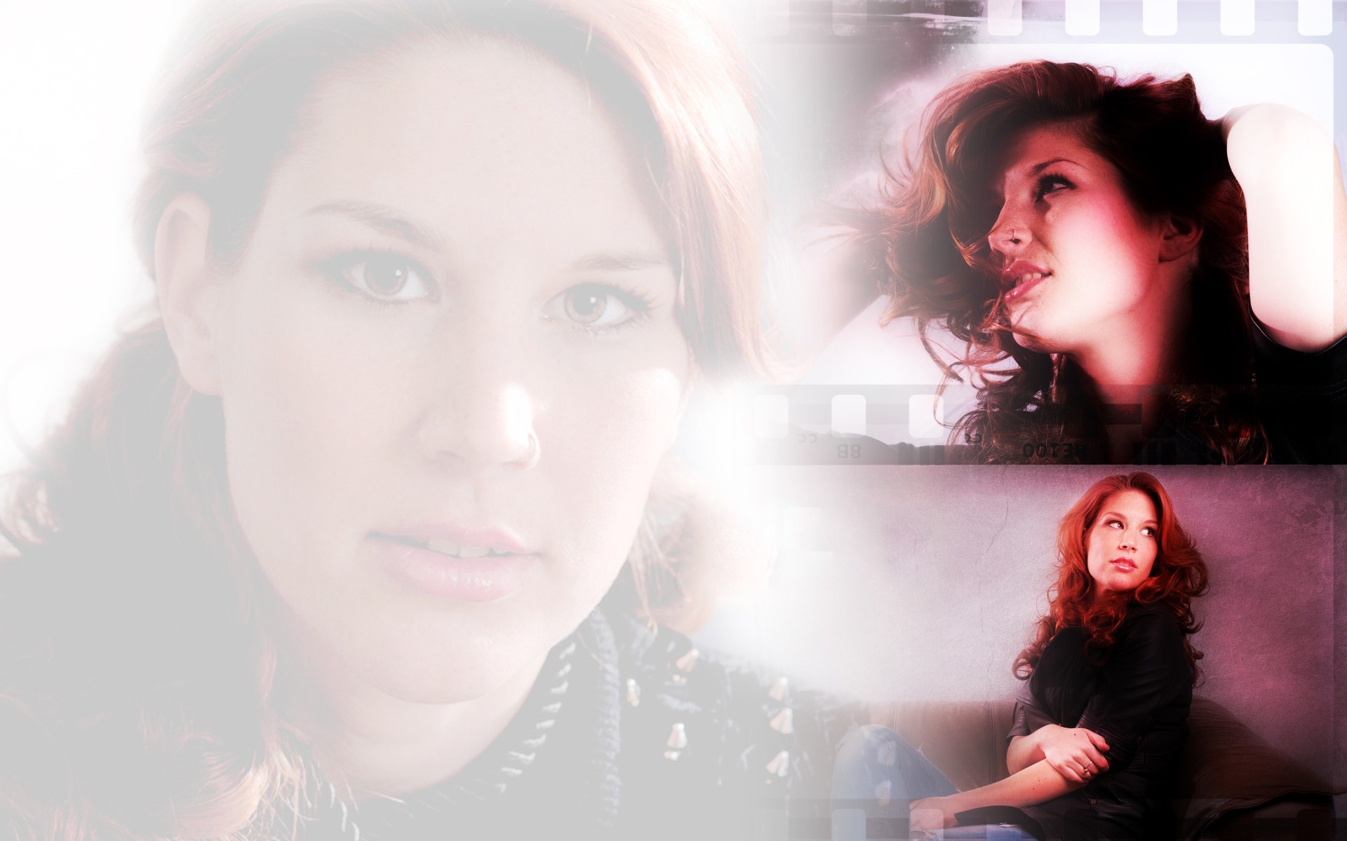 Charlotte Wessels Singer Delain Symphonic Metal Band Collage Redhead Dutch 1920x1200