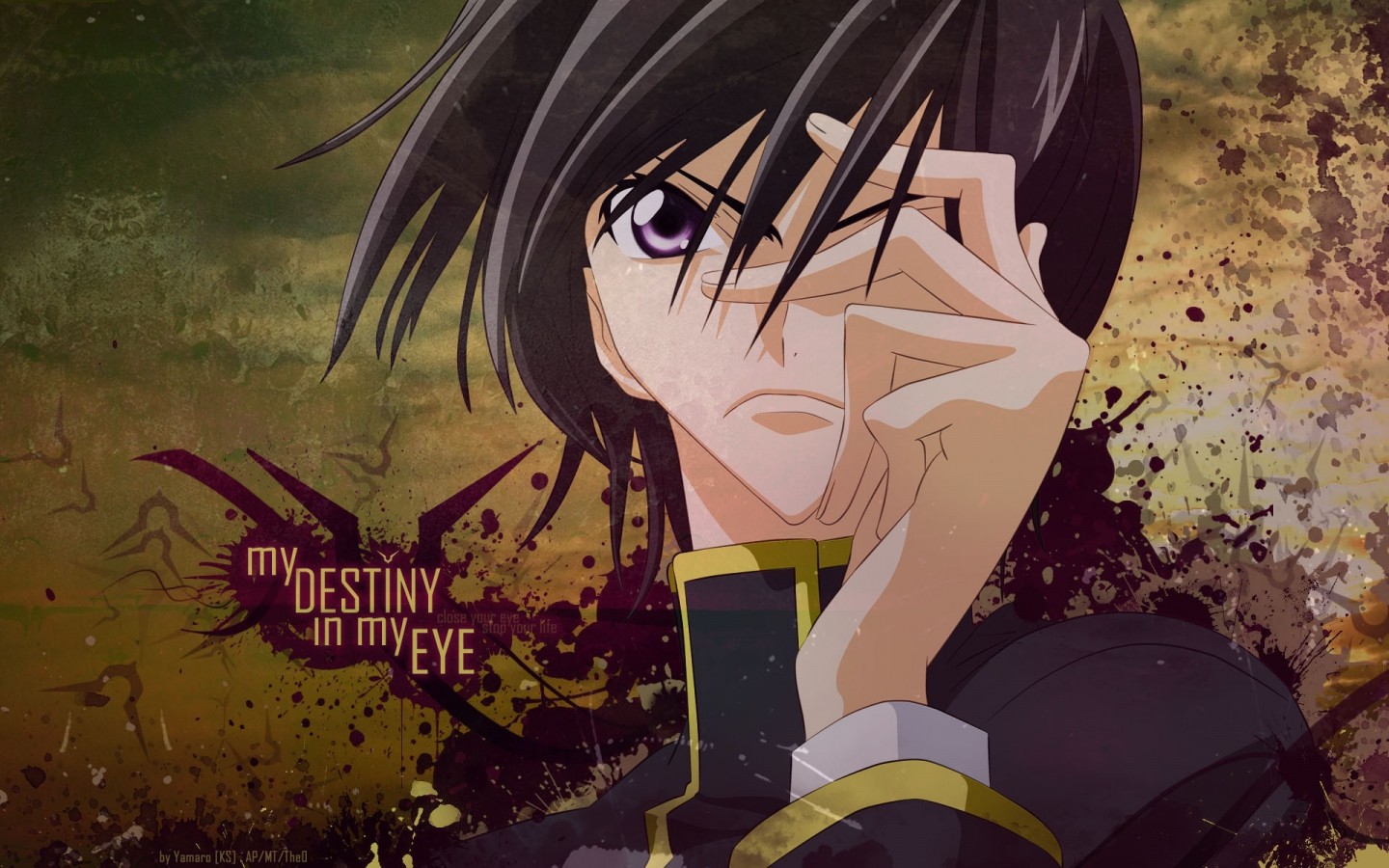 Code Geass Lamperouge Lelouch Anime Purple Eyes Dark Hair 1440x900