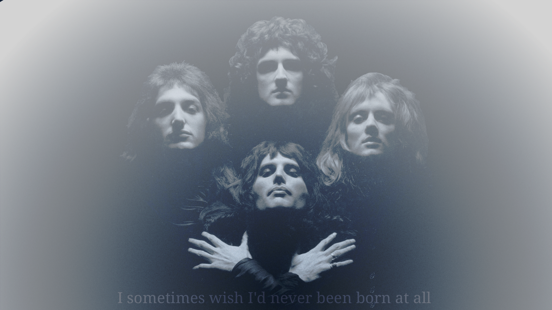 Bohemian Rhapsody Queen Freddie Mercury Brian May Musician Monochrome 1920x1080