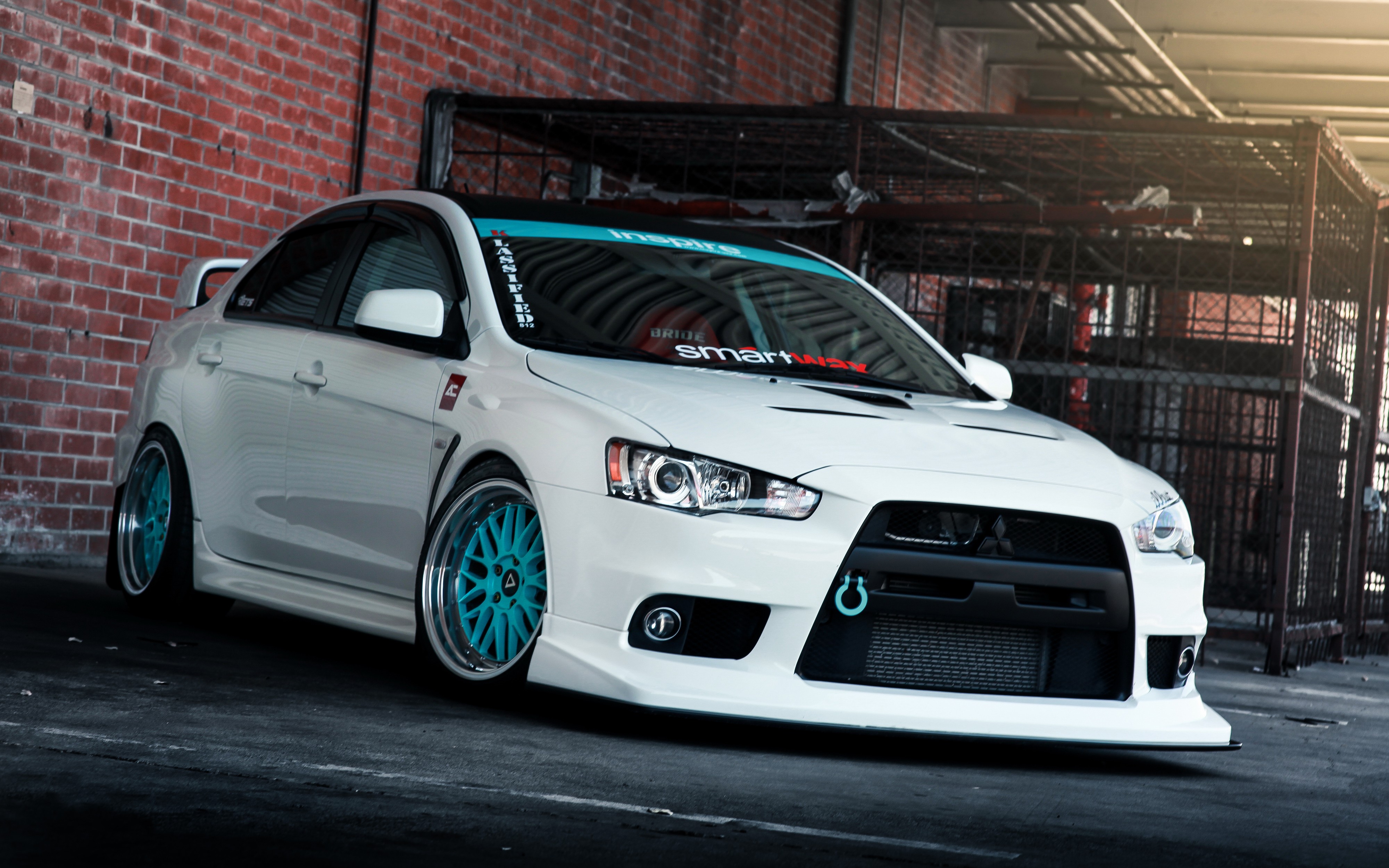 Mitsubishi Lancer Tuning Car JDM Mitsubishi Lancer Evo X Colored Wheels Mitsubishi Lancer EVO 4000x2500