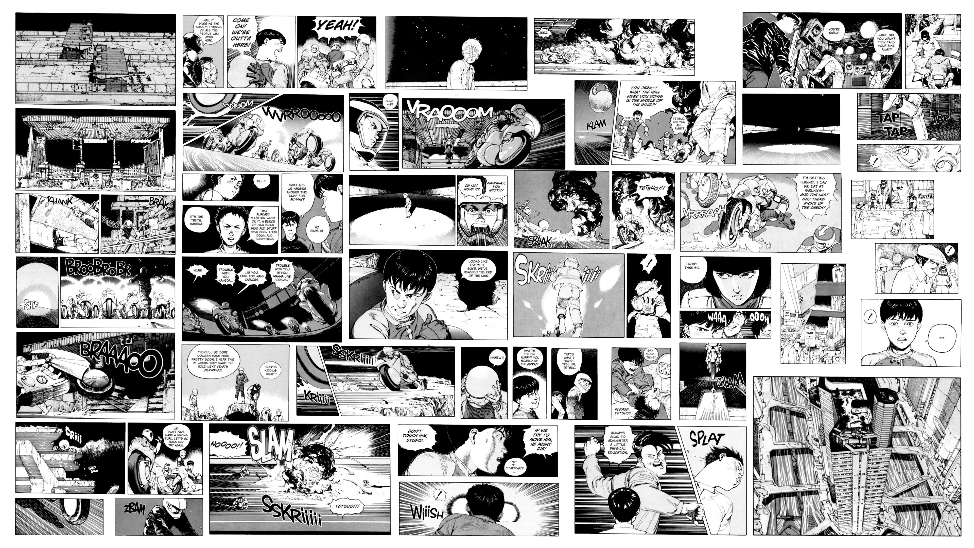 Akira Manga Anime Monochrome Translated Speech Bubble 3840x2160