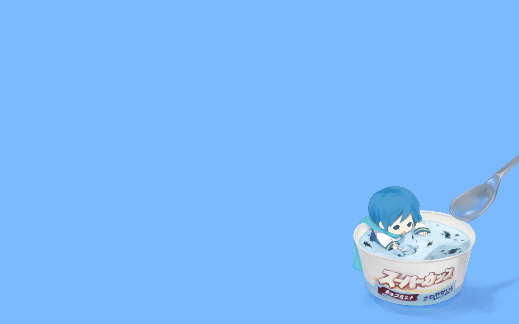 Anime Girls Solid Color Mahou Shoujo Madoka Magica Miki Sayaka Ice Cream 1680x1050