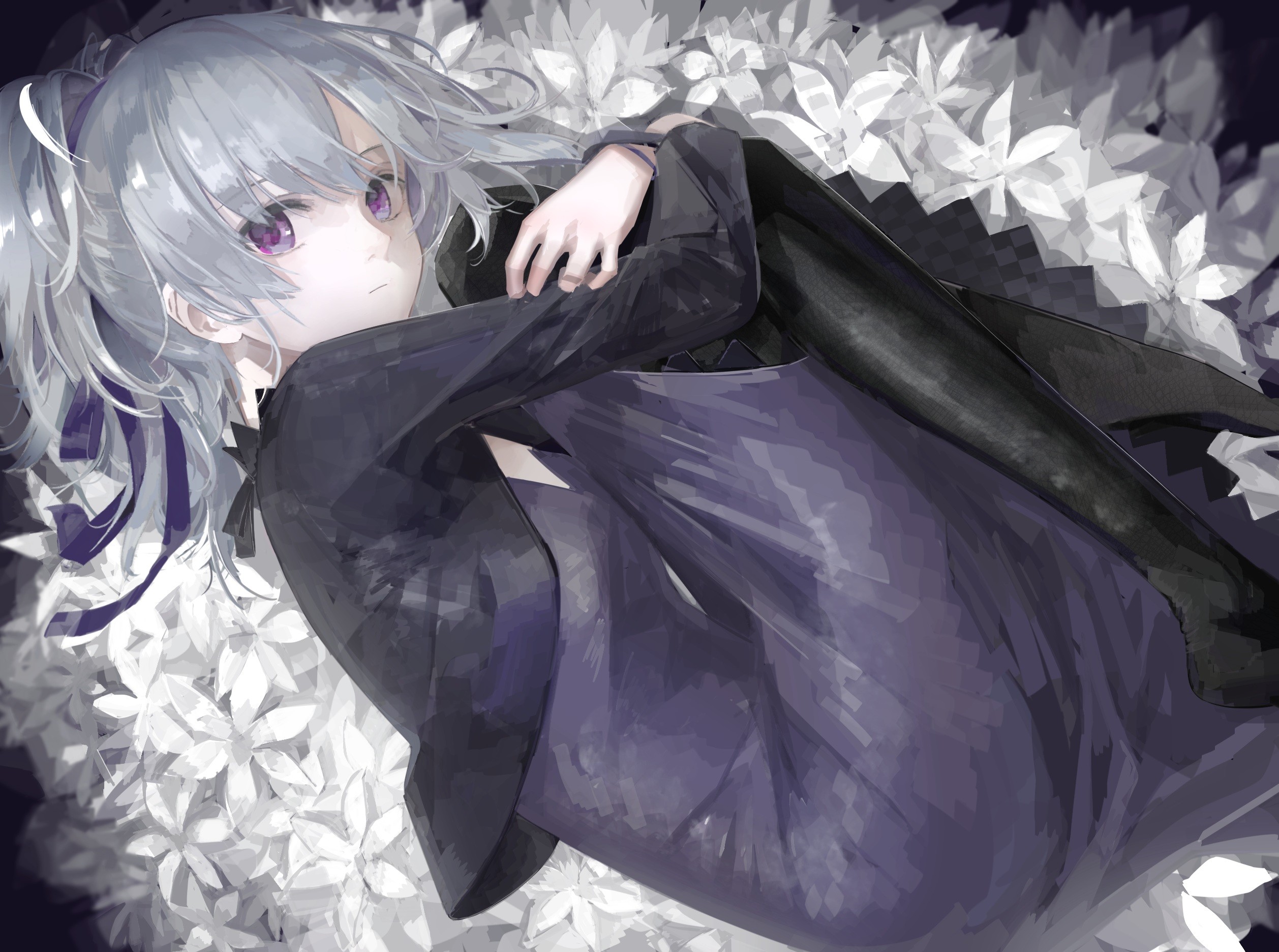 Yin Darker Than Black Silver Hair Anime Girls 2516x1872