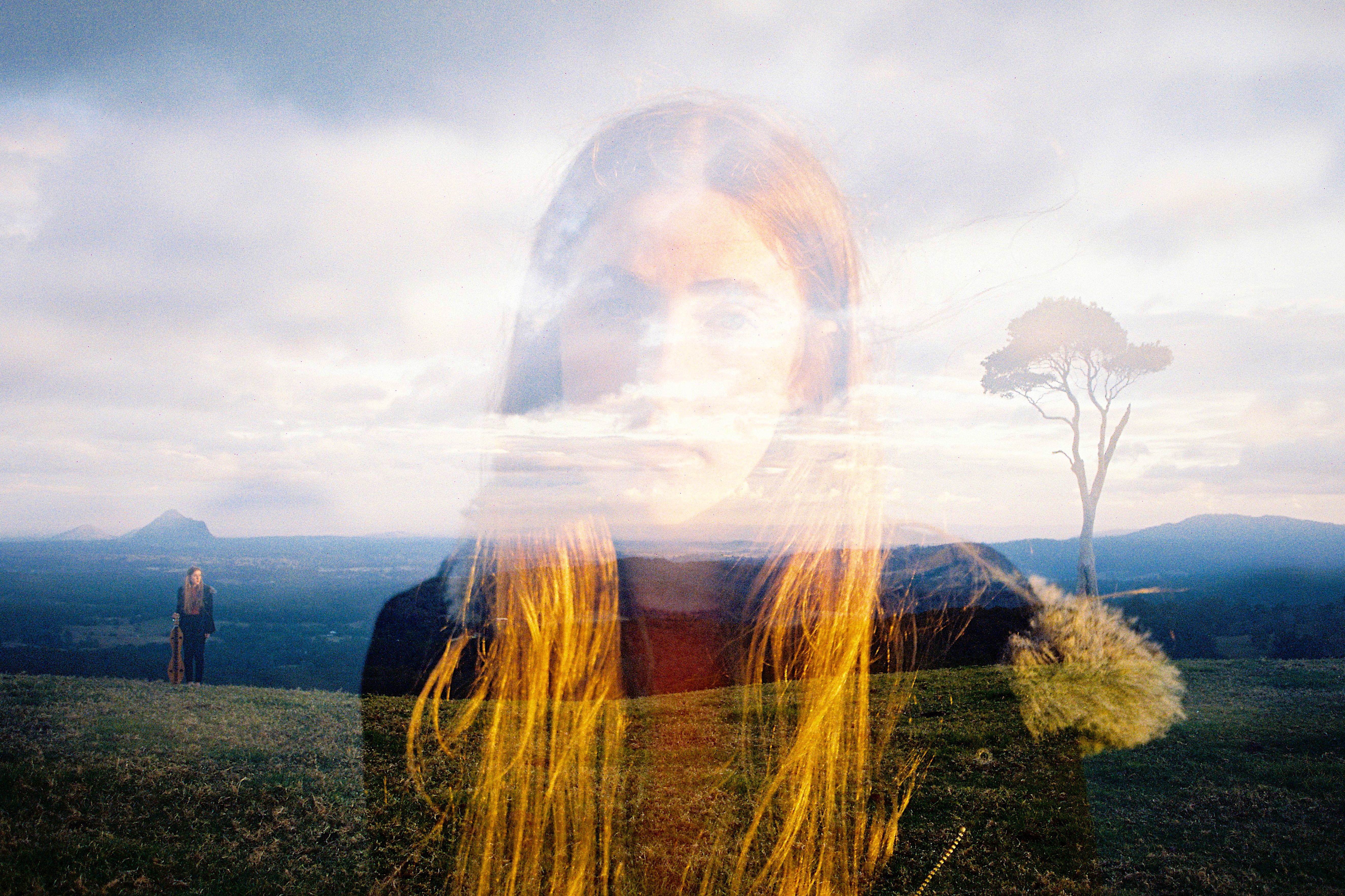 Women Landscape Nature Double Exposure Sky Women Outdoors 5294x3526