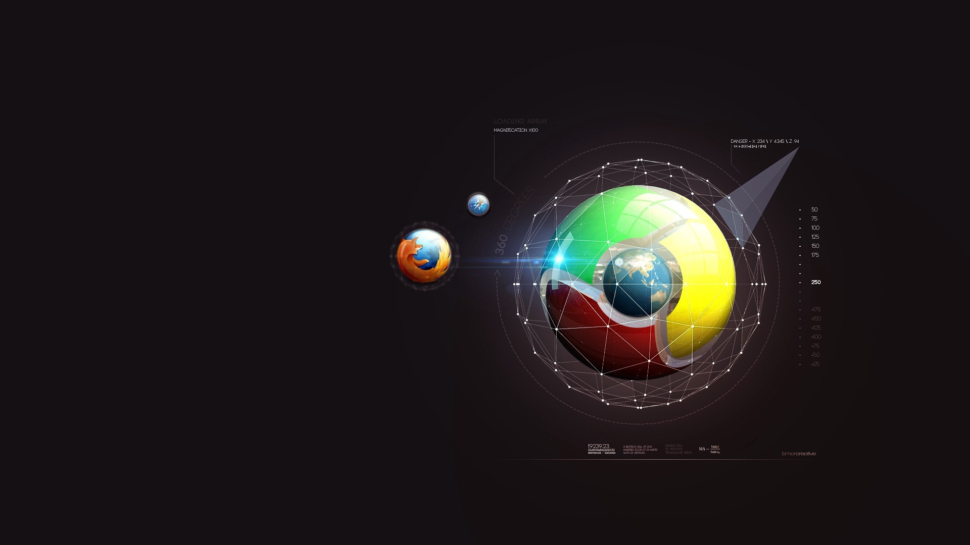 Mozilla Firefox Google Minimalism Google Chrome Digital Art Logo 1920x1080