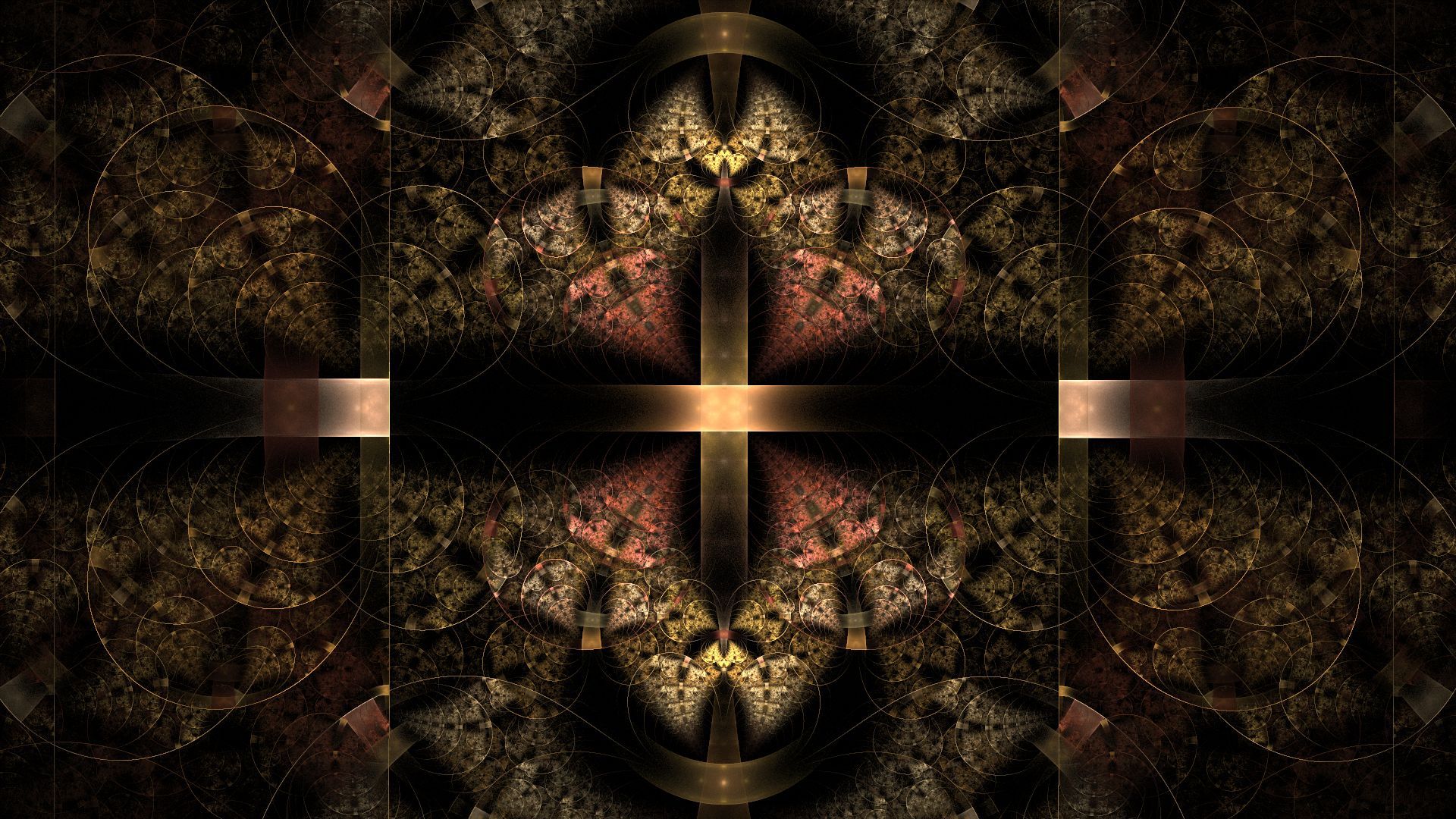 Abstract Fractal Pattern Bronze 1920x1080