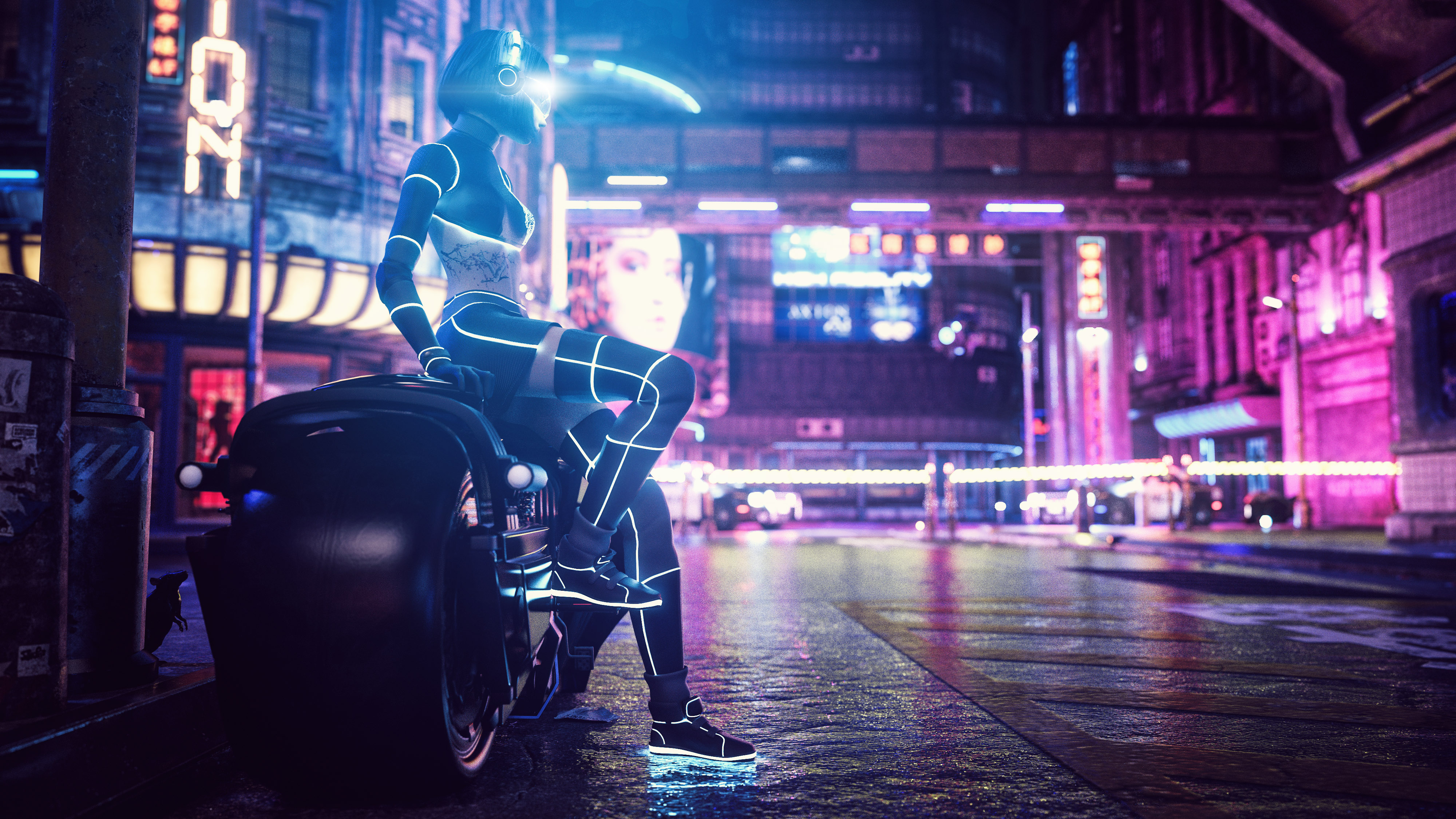 Digital Digital Art Artwork Illustration Futuristic Futuristic City Cyber Cyberpunk Lights City City 4000x2250