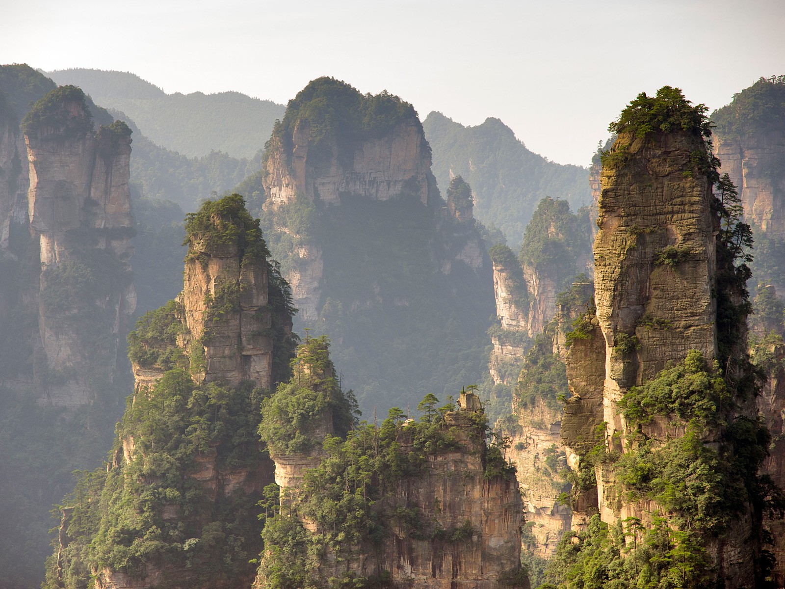 Landscape Zhangjiajie National Park China Cliff Rock Formation Mountains 1600x1200