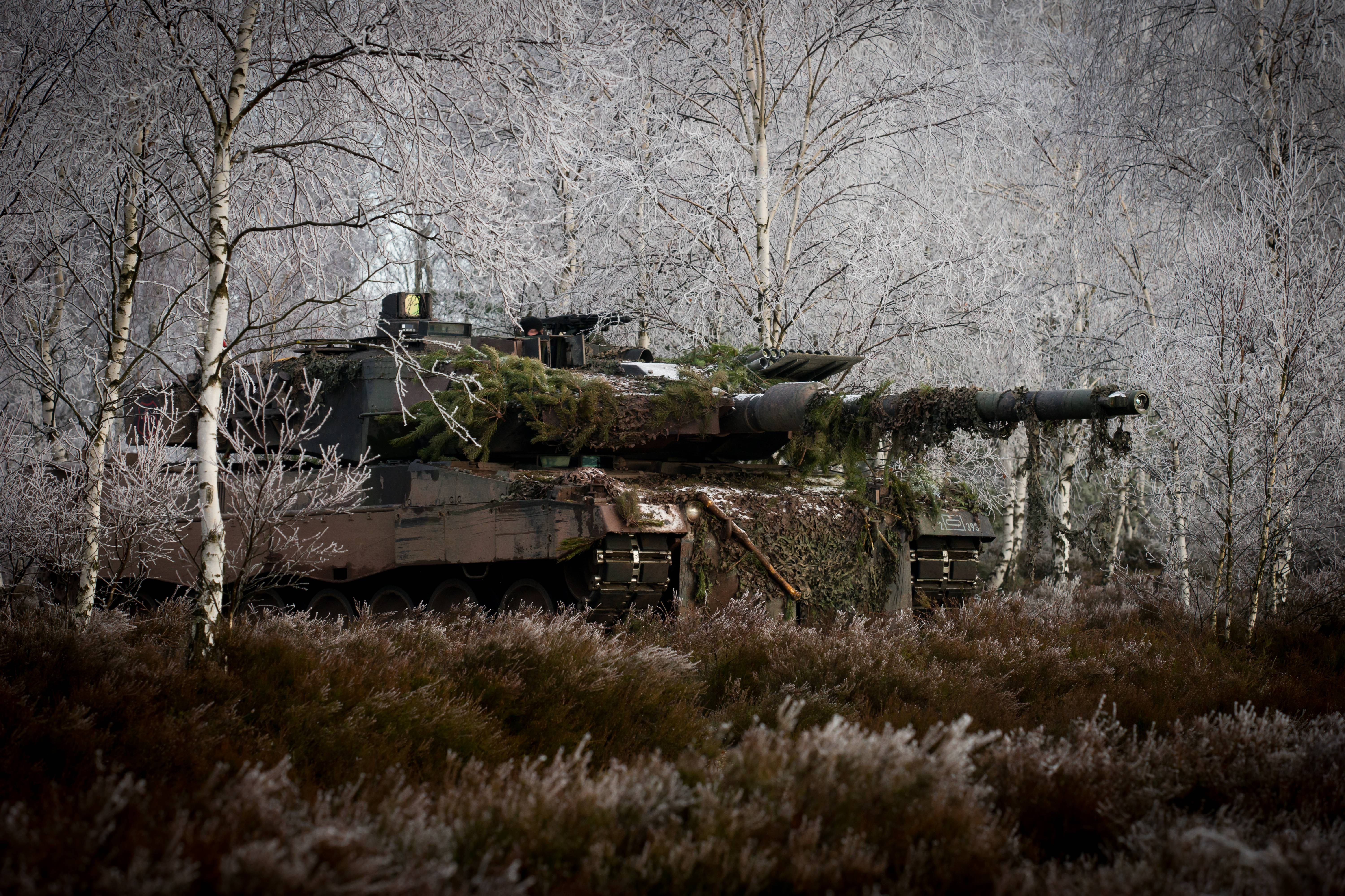 Military Vehicle Birch Frost Camouflage Leopard 2 6000x4000