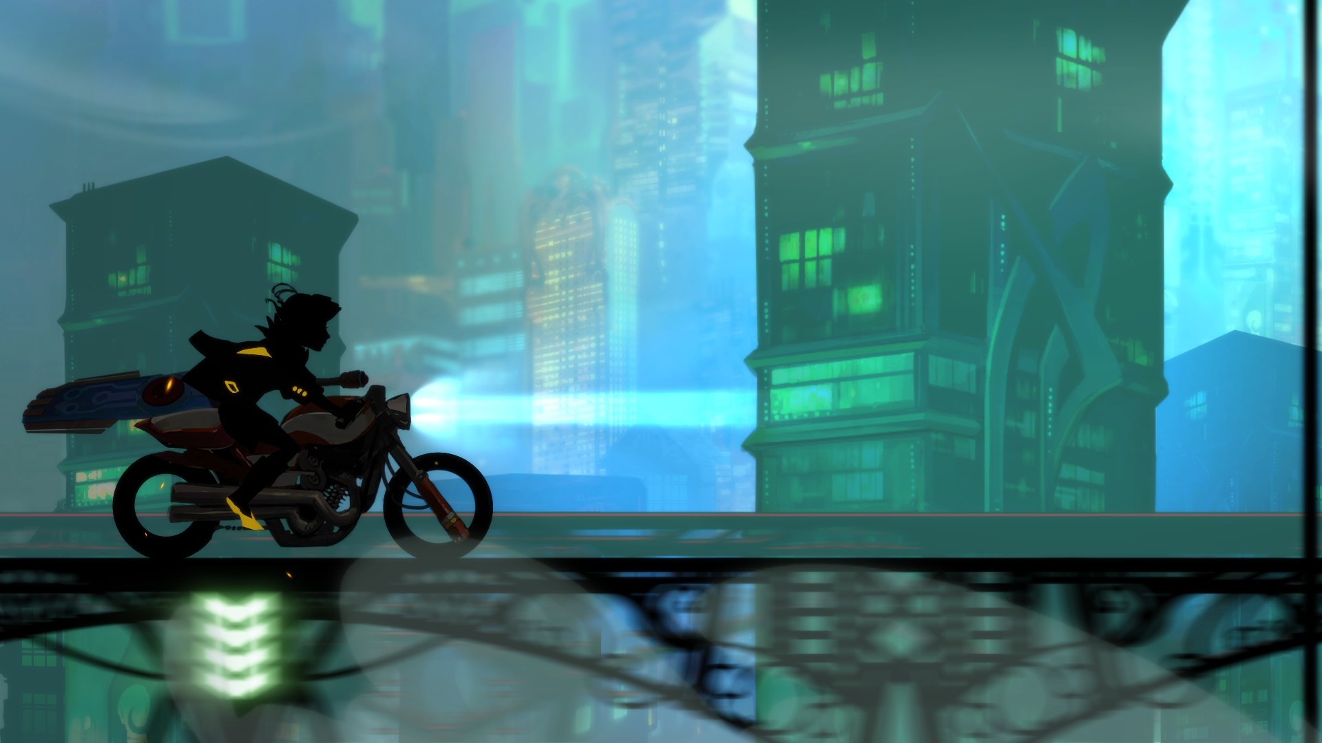 Transistor Red Transistor Motorcycle Artwork 1920x1080