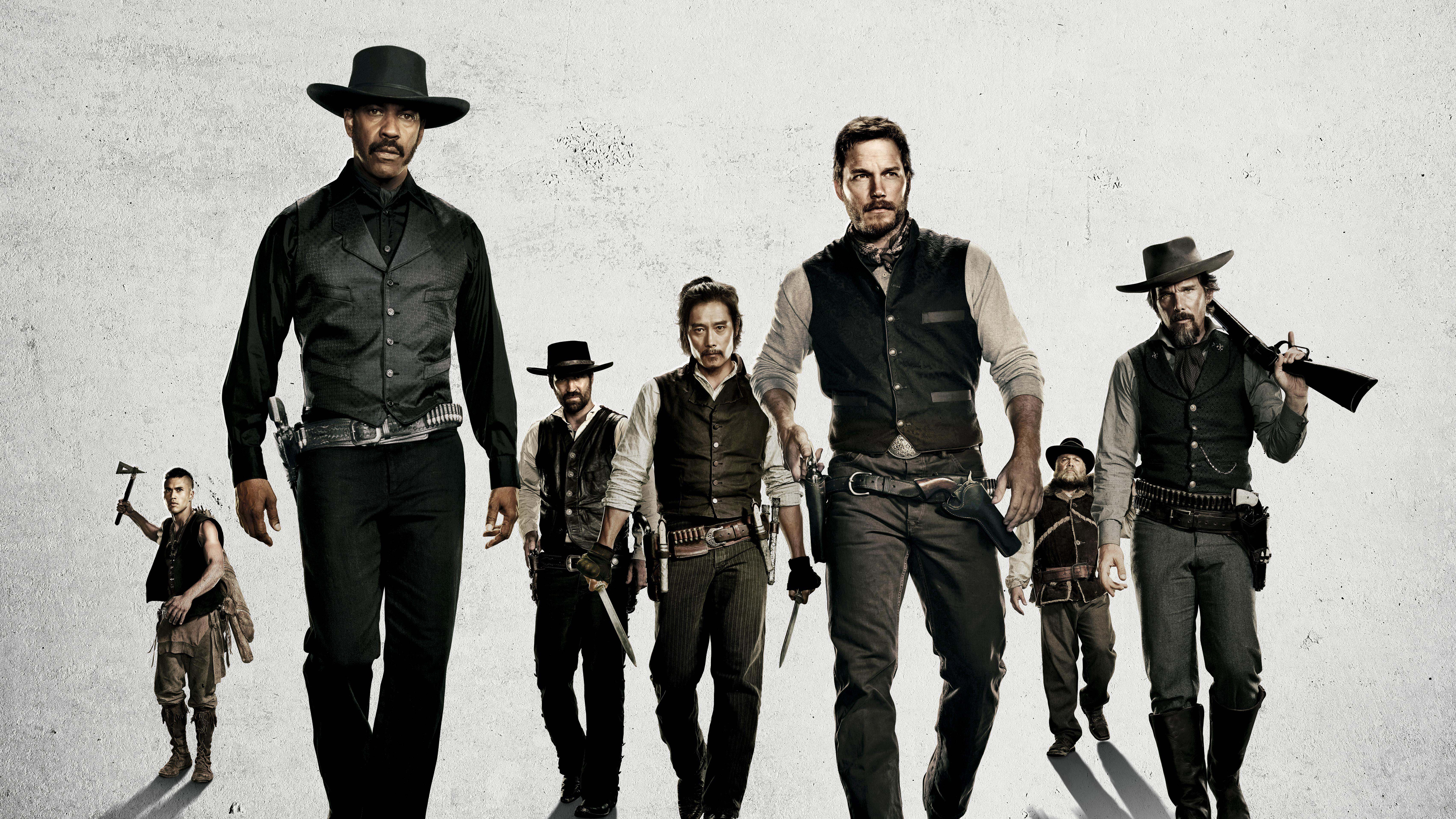 Chris Pratt Ethan Hawke Movies The Magnificent Seven 2016 Denzel Washington Vincent DOnofrio Byung H 5120x2880