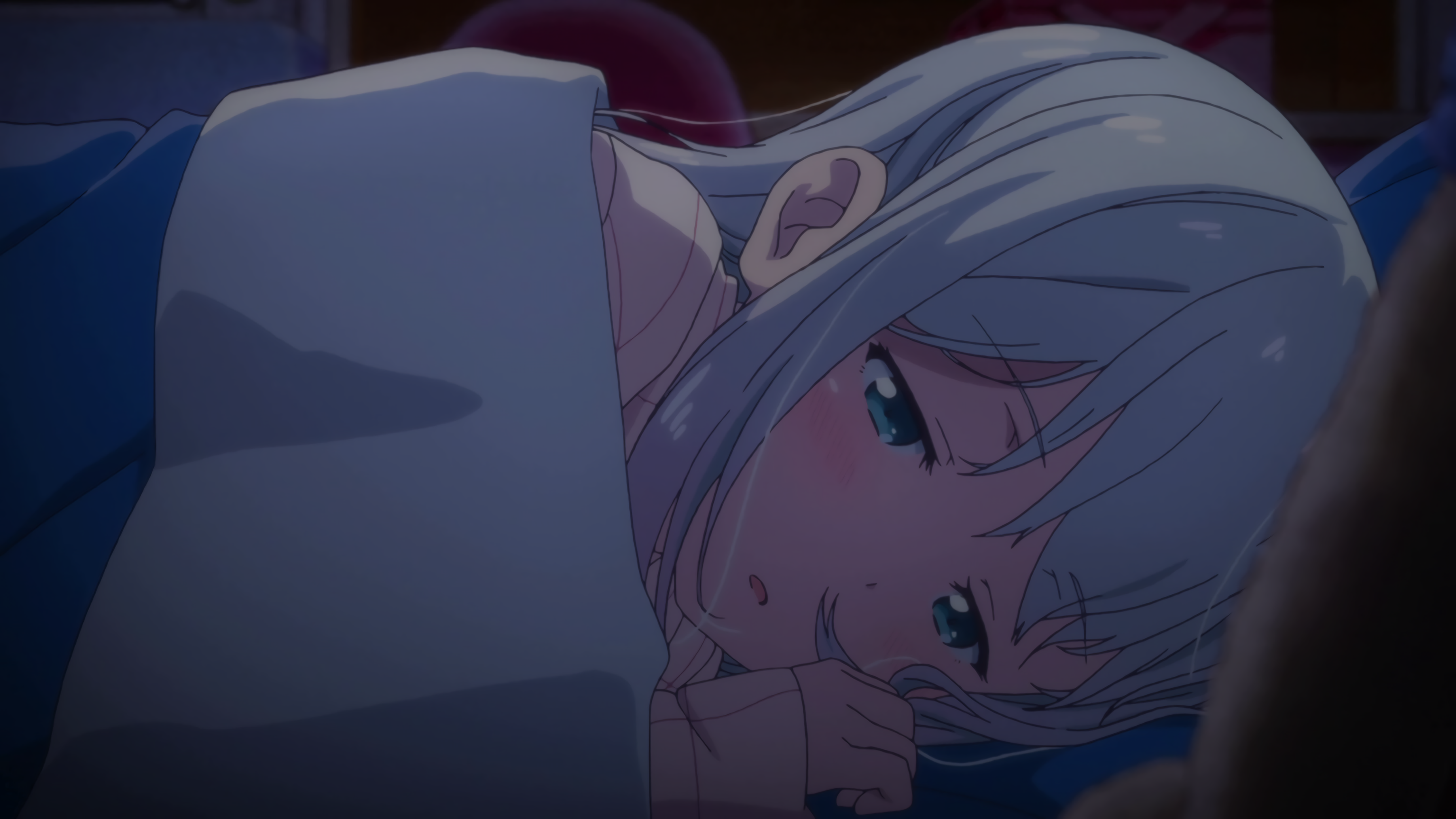 Eromanga Sensei Izumi Sagiri Anime Girls In Bed Face Blue Eyes 3072x1728