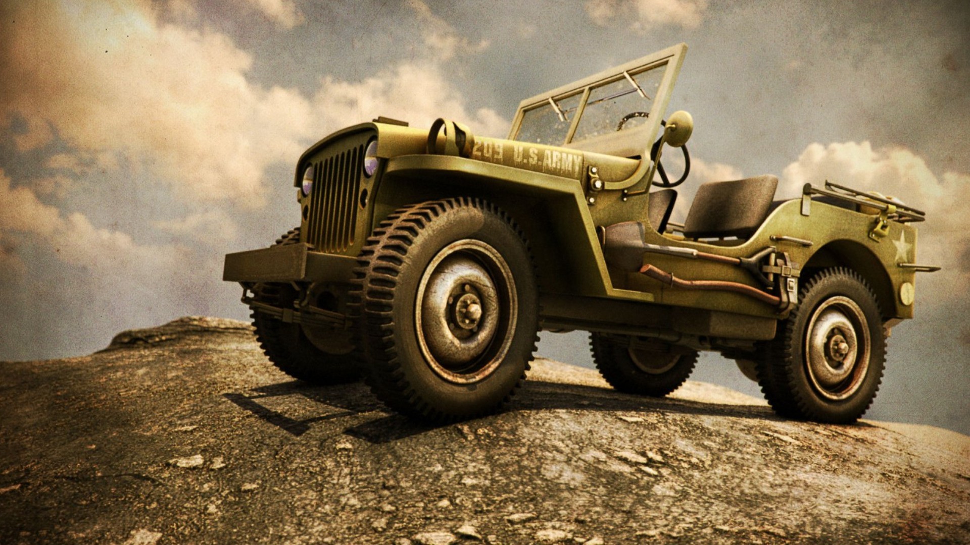 Car Vehicle Jeep US Army 1920x1080