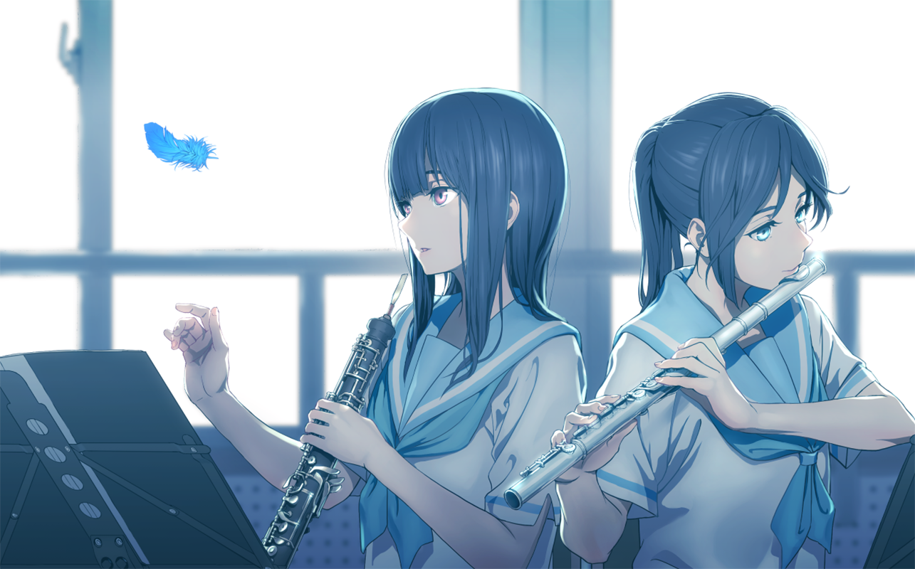 Hibike Euphonium Animal Farm Anime Girls Anime Music Musical Instrument Blue Eyes 1285x800