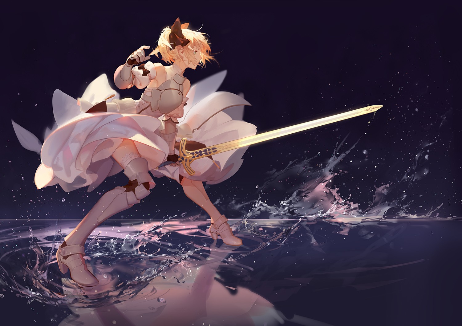 Anime Girls Anime Sword Fantasy Girl Fate Series Saber Lily Saber ASK Artist 1500x1061