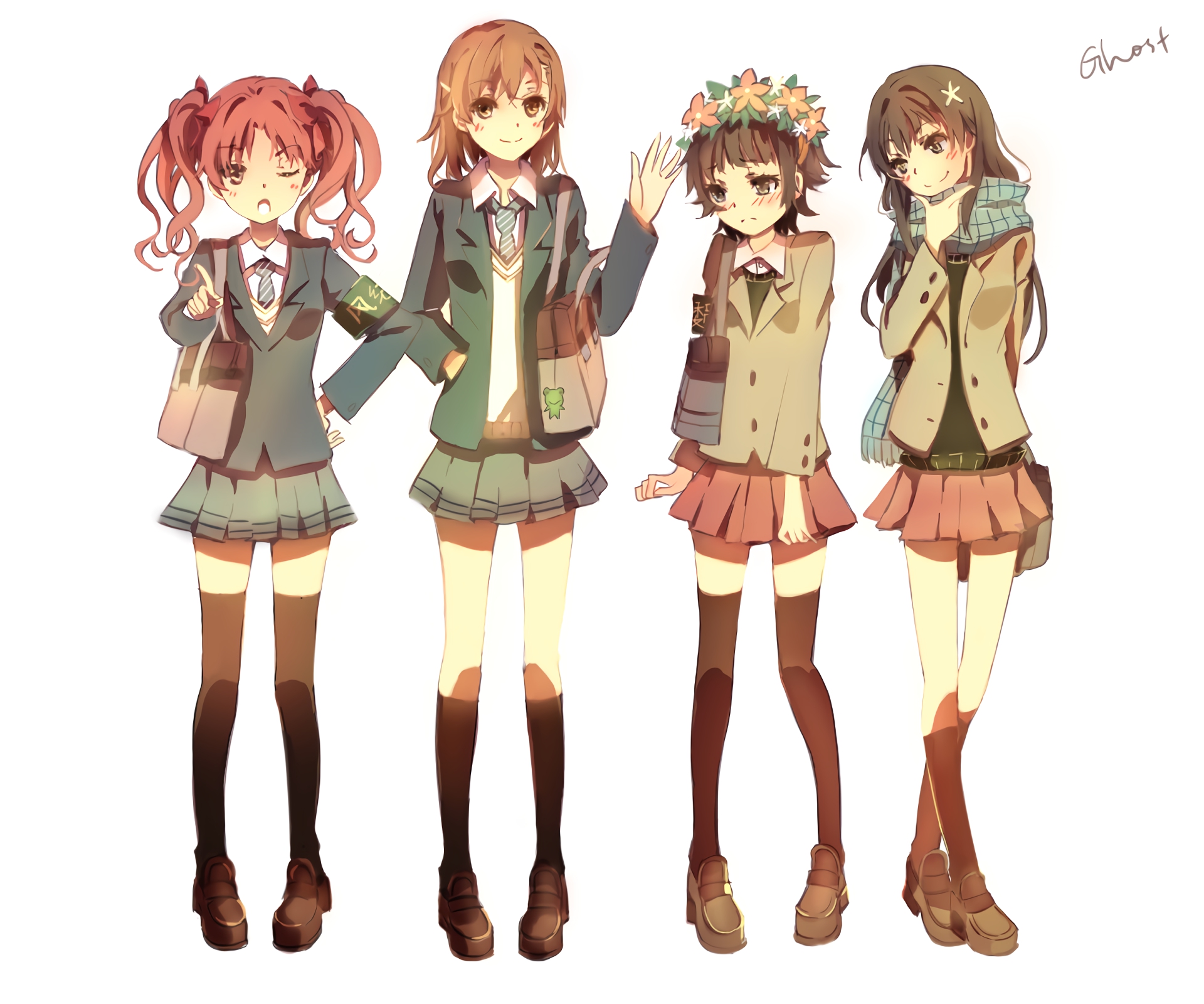 Kuroko Shirai Mikoto Misaka Ruiko Saten Kazari Uiharu 1920x1600